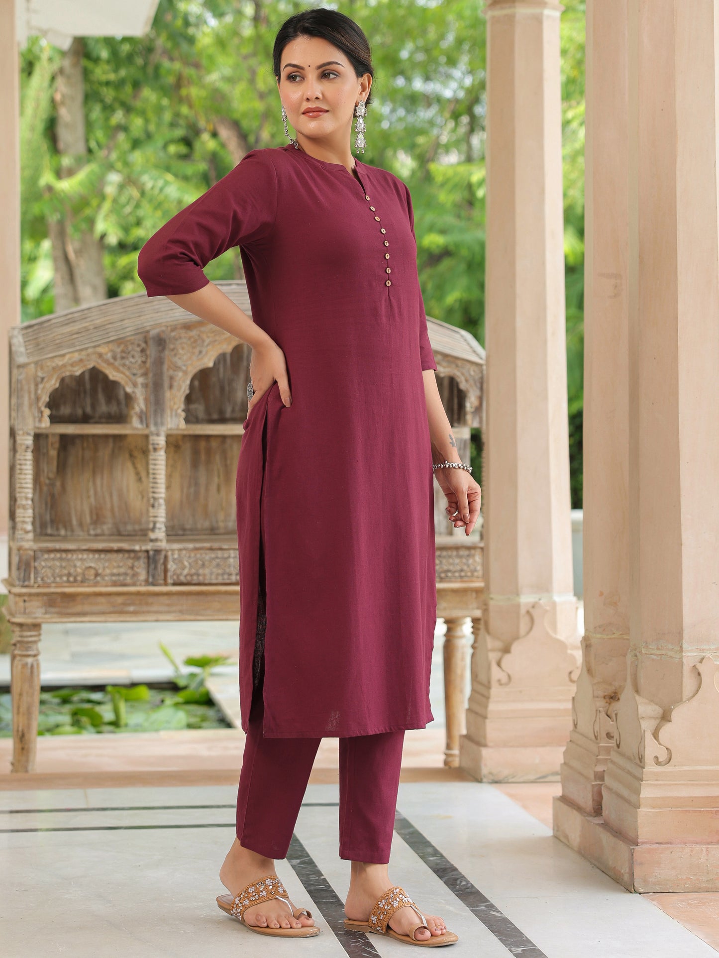 Linen Cotton Solid Kurta