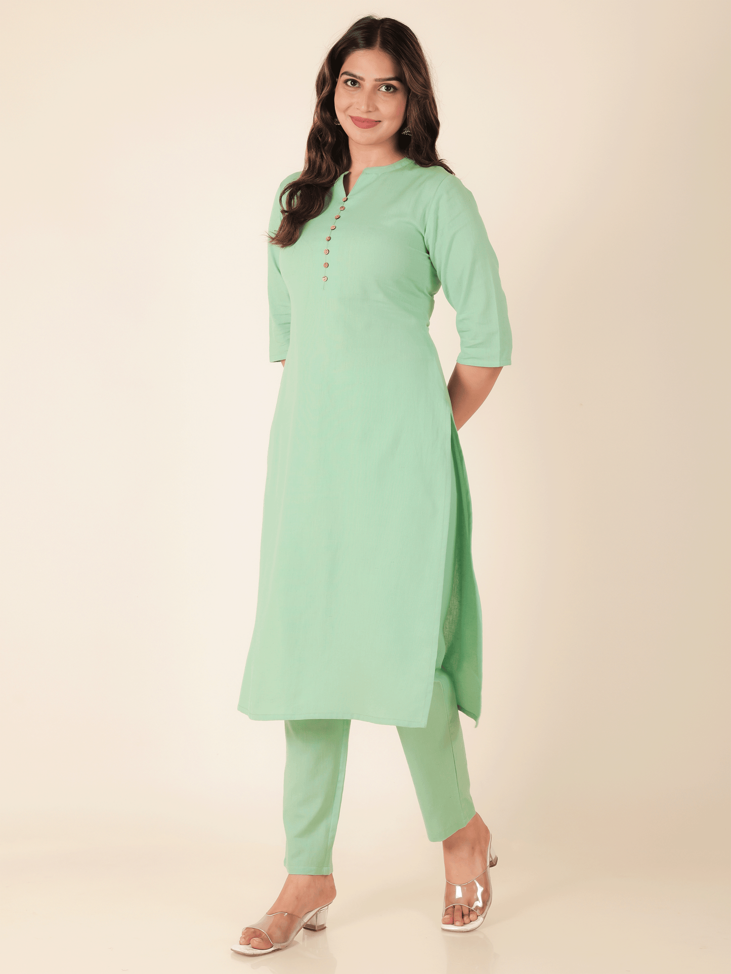 Linen Cotton Solid Kurta