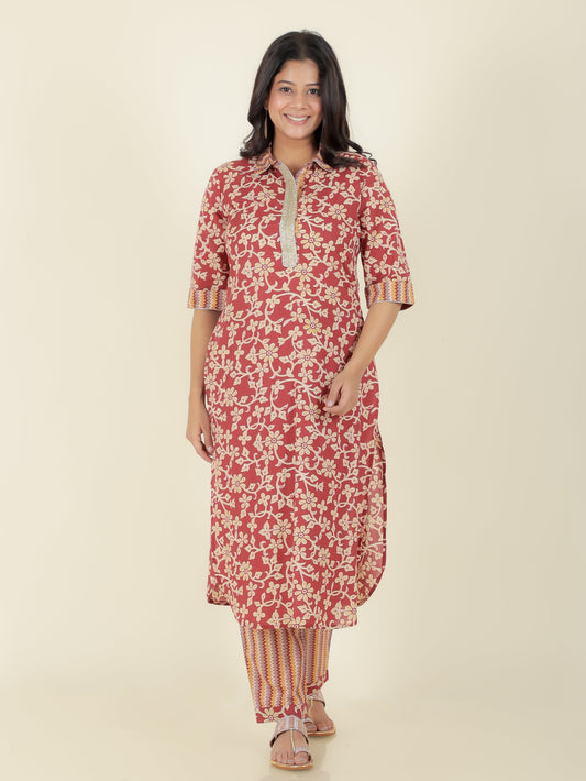 Soft Cotton Floral Kurta