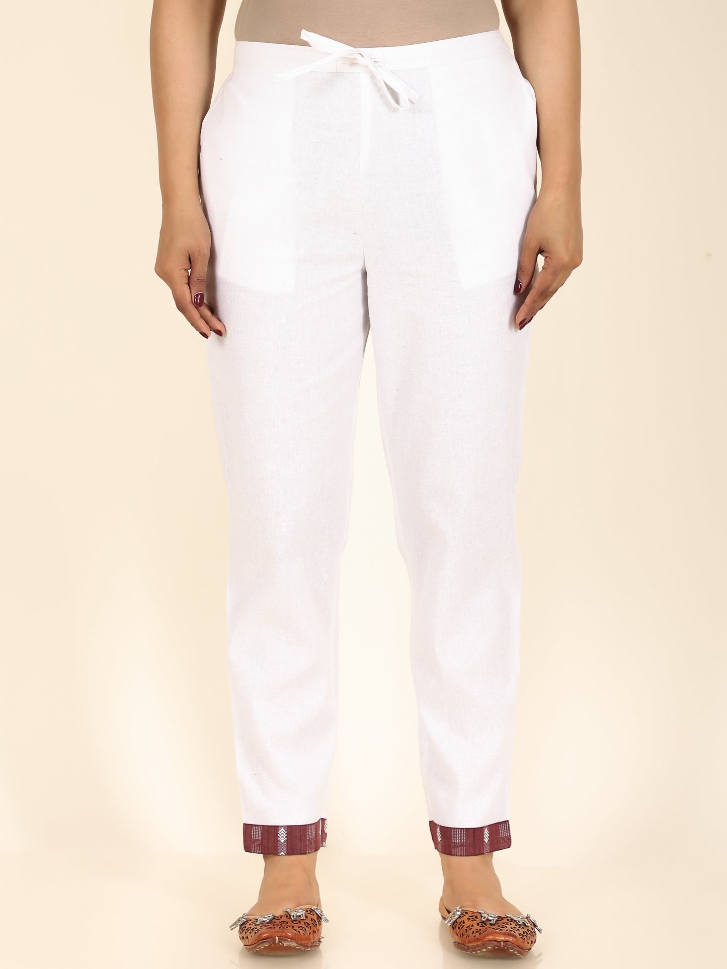 Blend Cotton Solid Pant