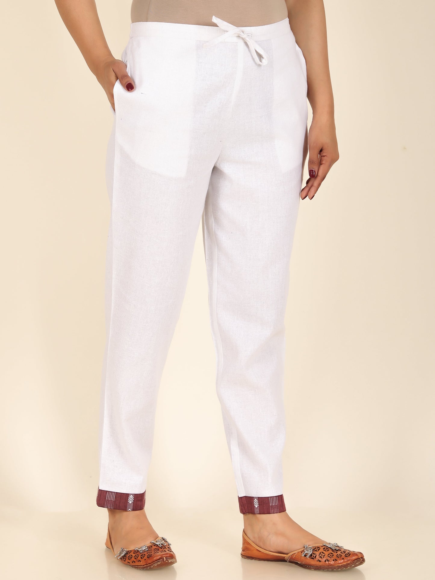 Blend Cotton Solid Pant