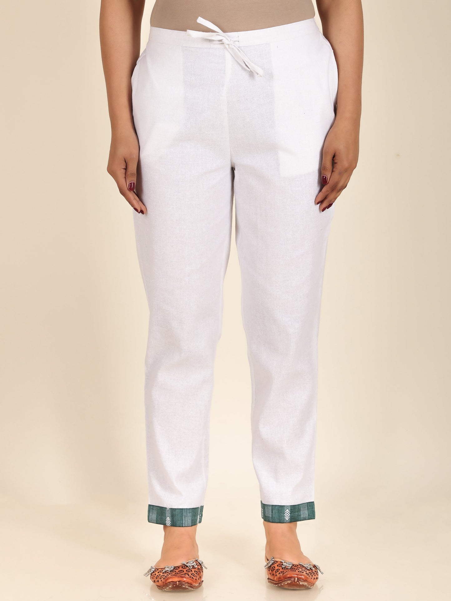 Blend Cotton Solid Pant