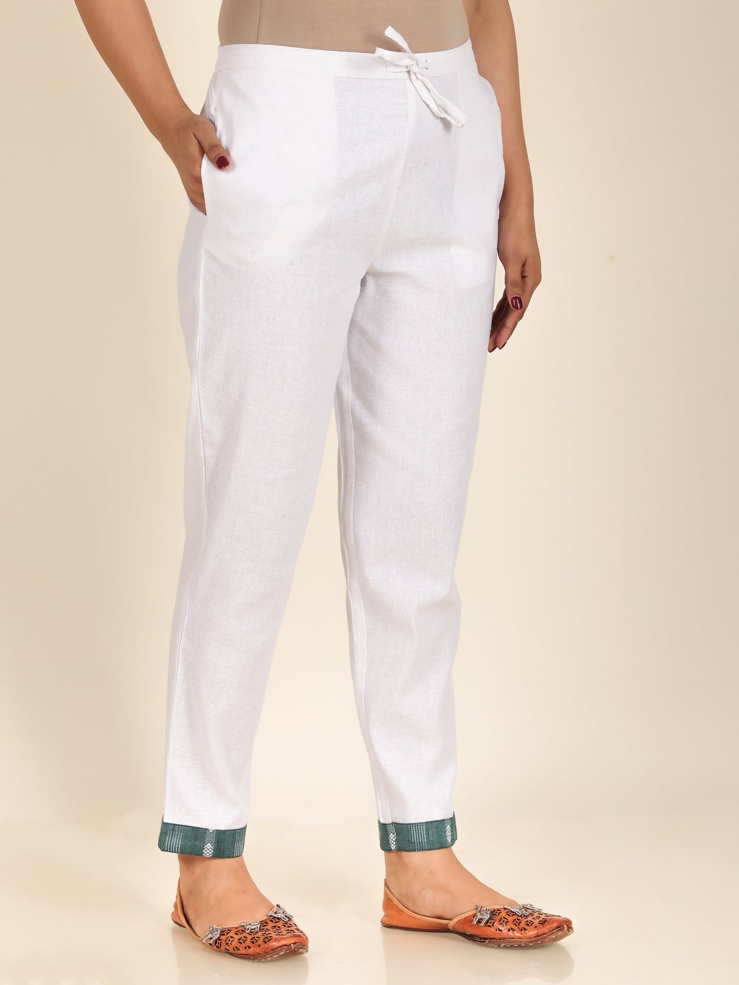 Blend Cotton Solid Pant