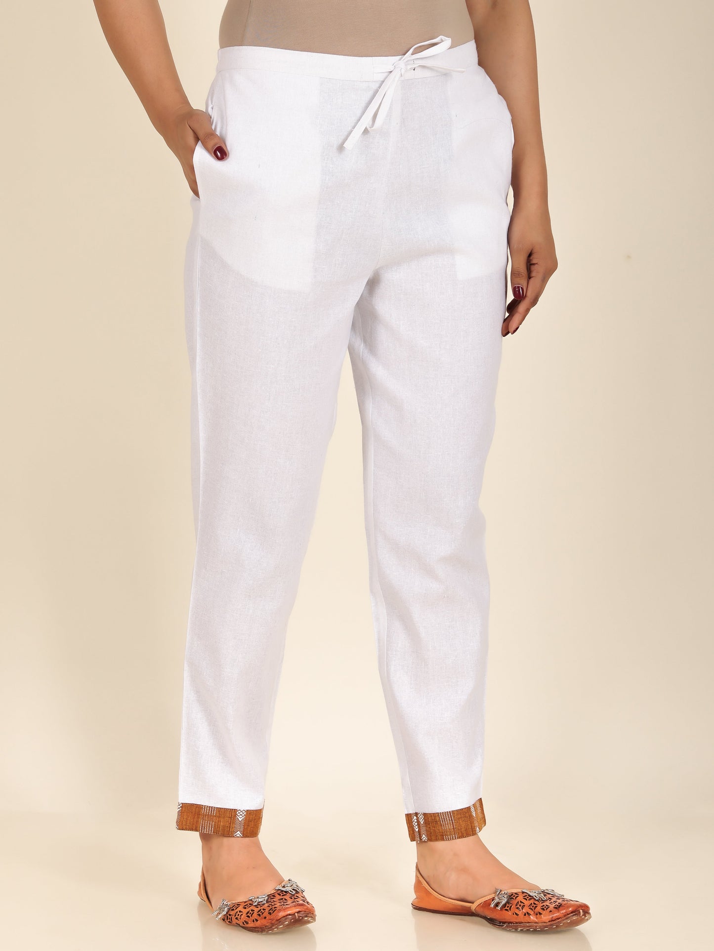 Blend Cotton Solid Pant