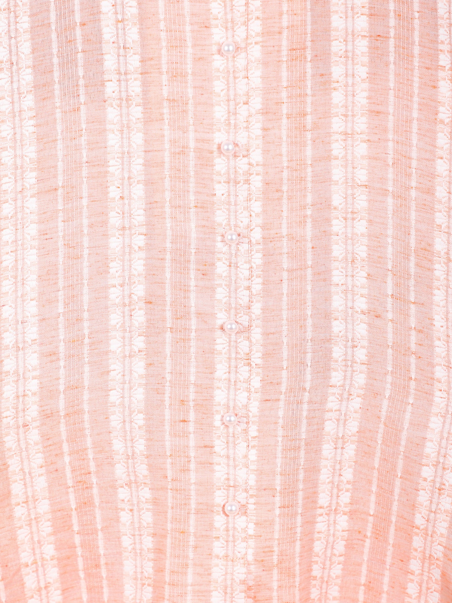 Blend Cotton Self Design A-line Pink Kurta