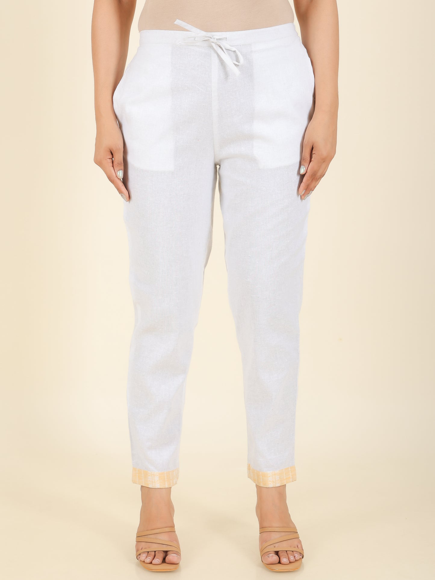 Blend Cotton Solid Pant