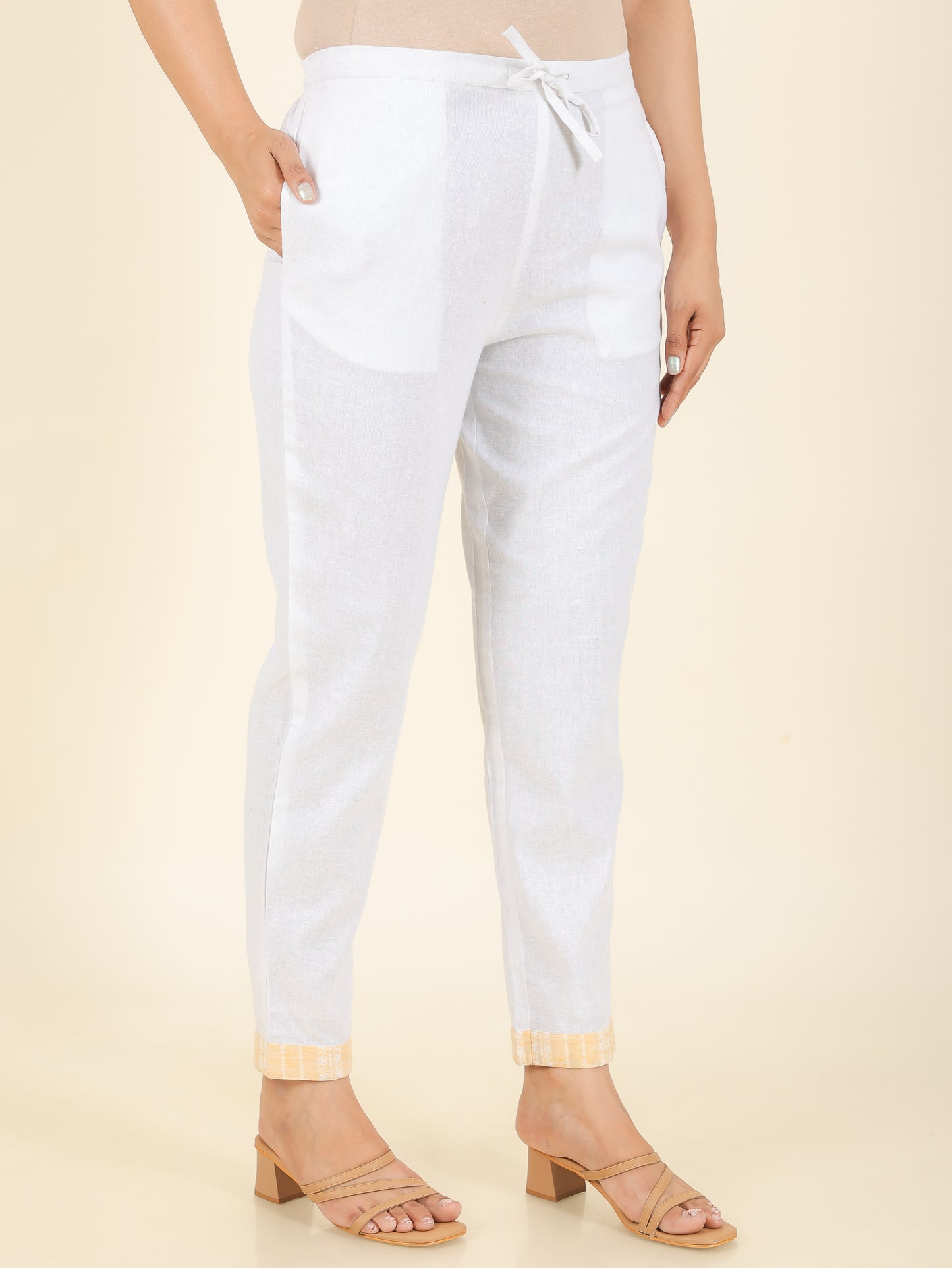 Blend Cotton Solid Pant