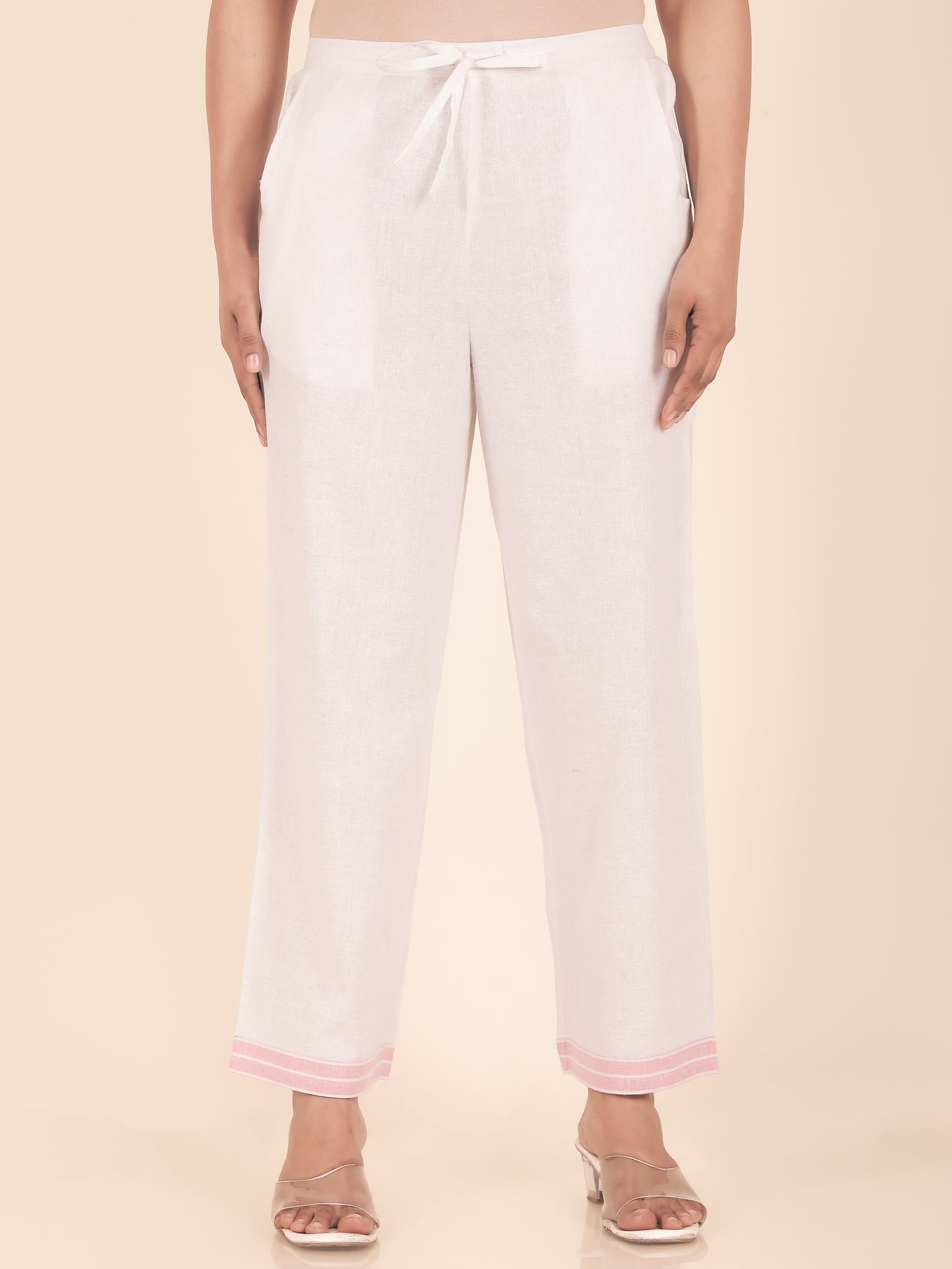 Blend Cotton Solid Pant