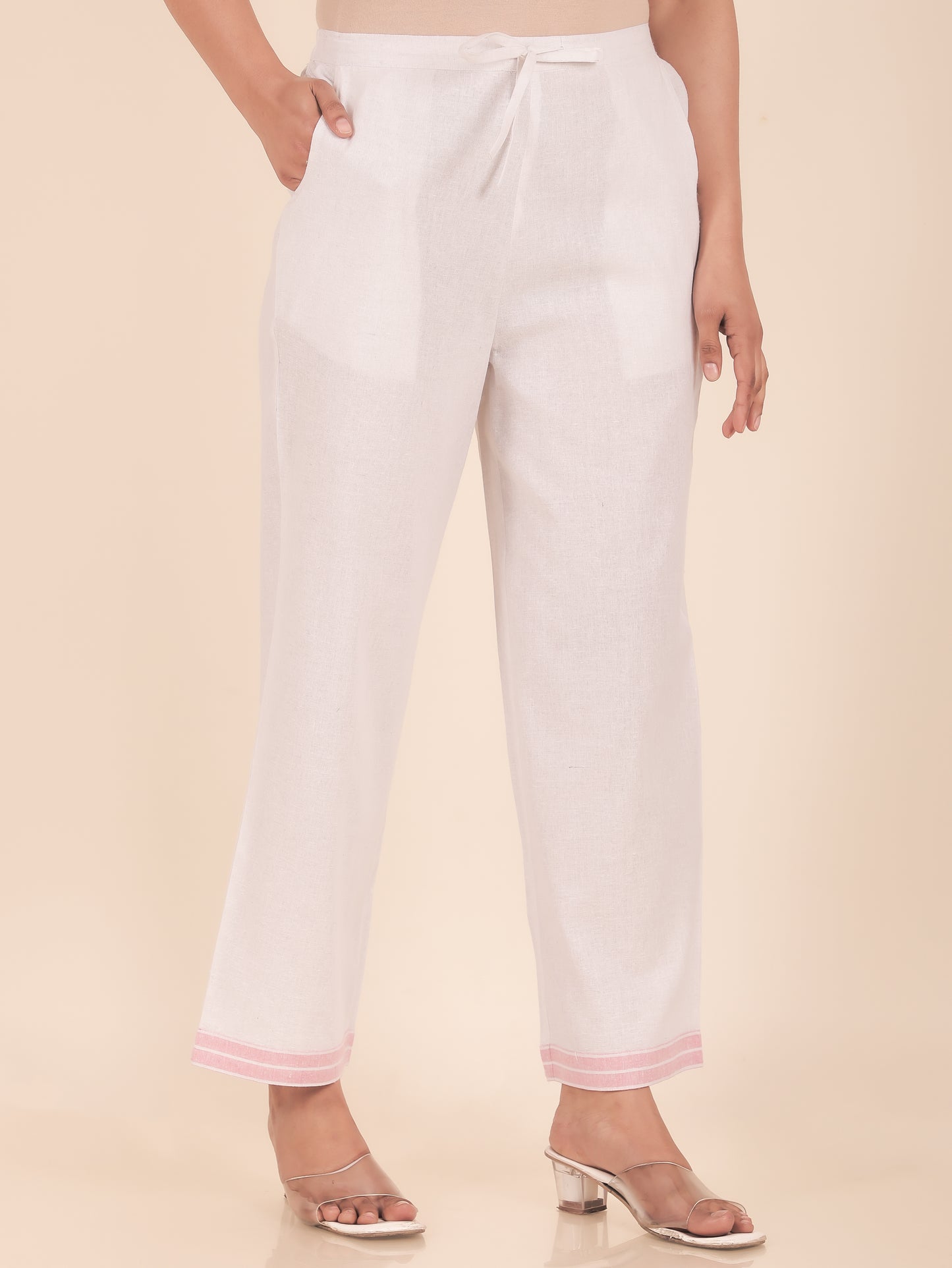 Blend Cotton Solid Pant