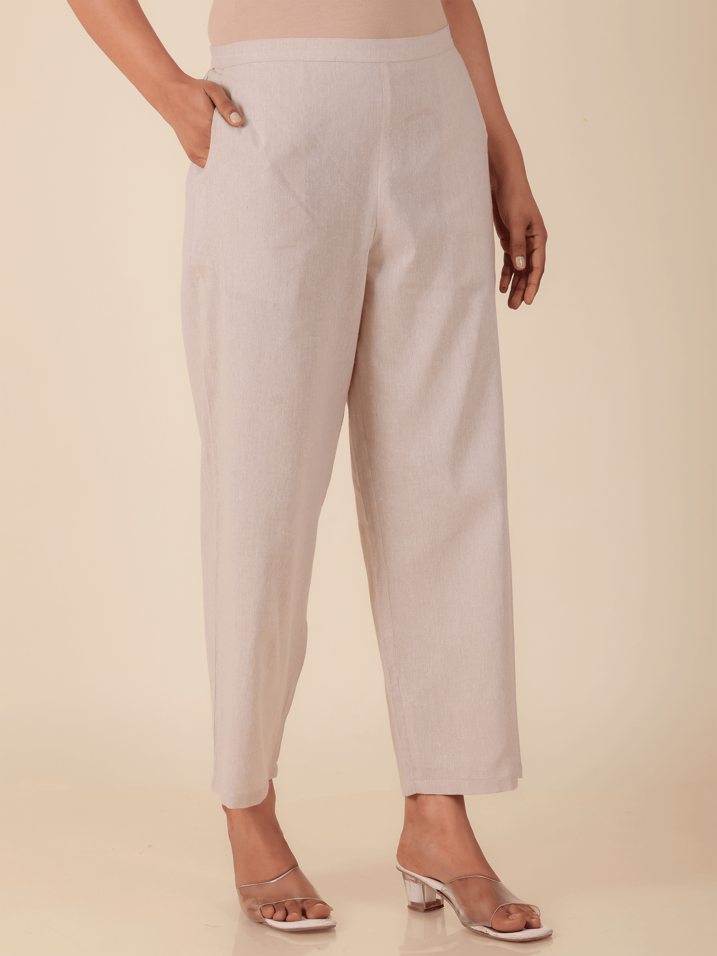 Blend Cotton Solid Pant