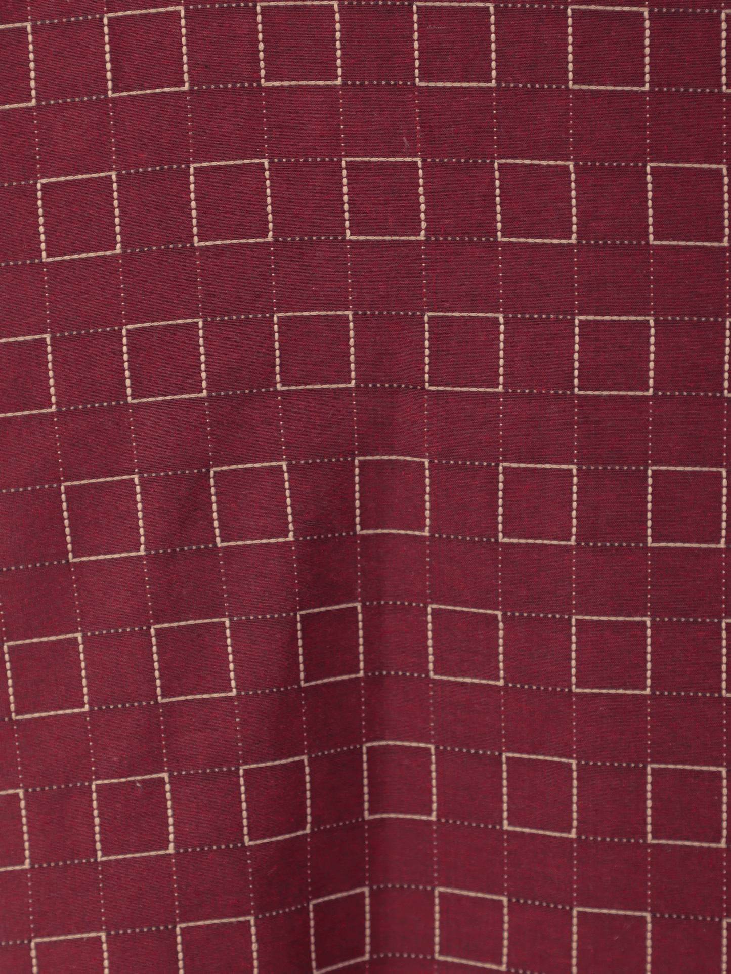 Blend Cotton Self Design Straight Maroon Kurta