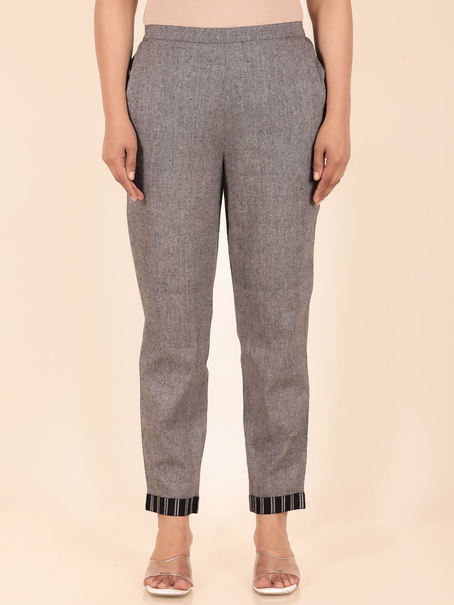 Blend Cotton Solid Pant