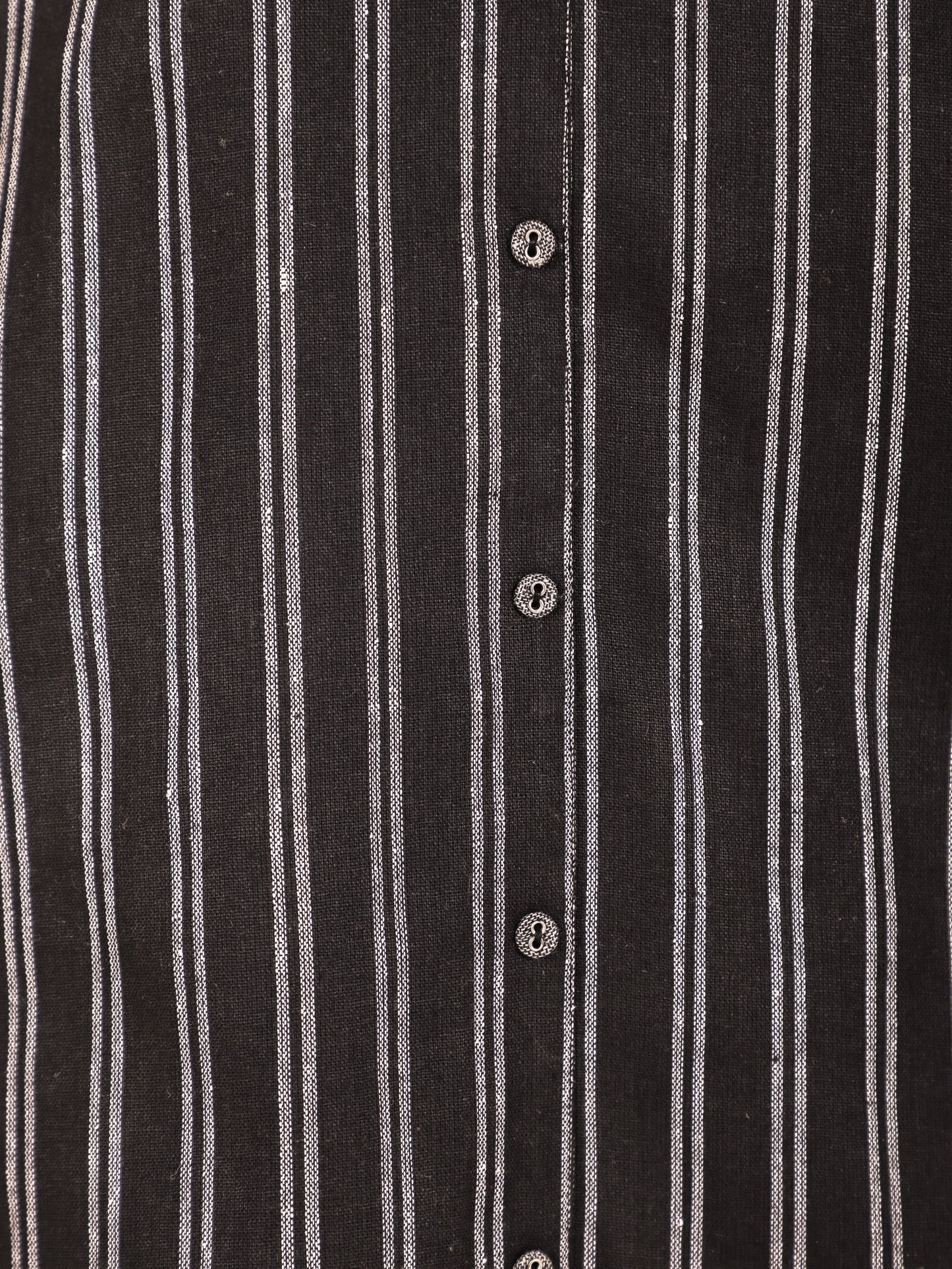 Blend Cotton Woven Design A-line Black Kurta