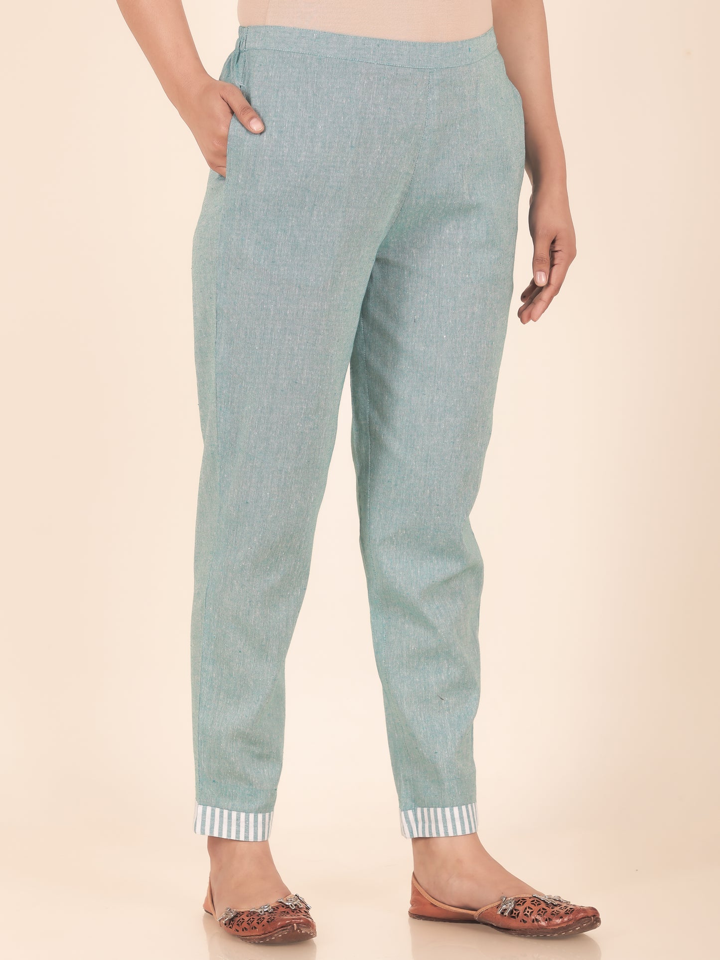 Blend Cotton Woven Design Pant