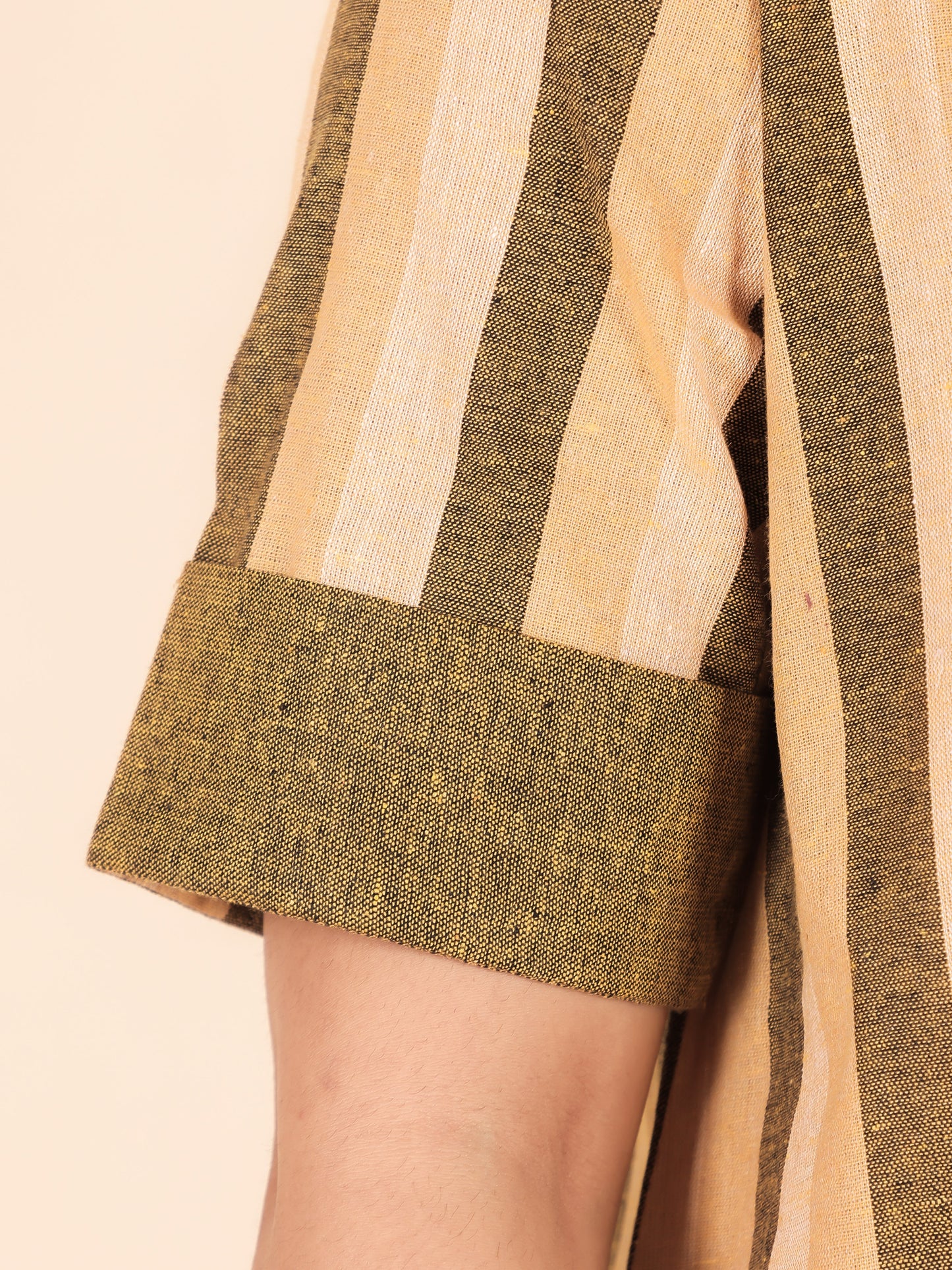 Blend Cotton Striped A-line Multicolor Kurta