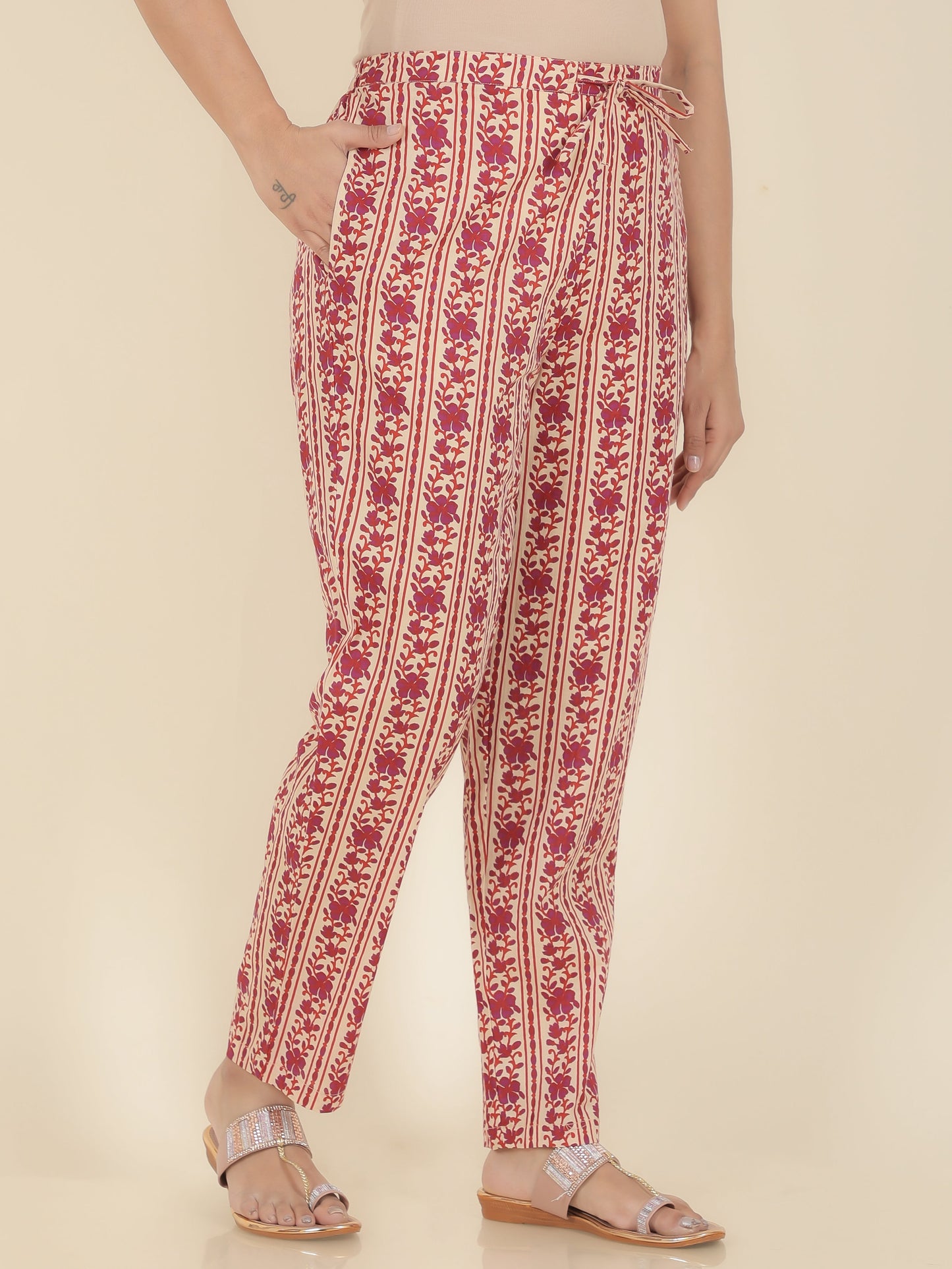 Soft Cotton Block Straight Red Kurta