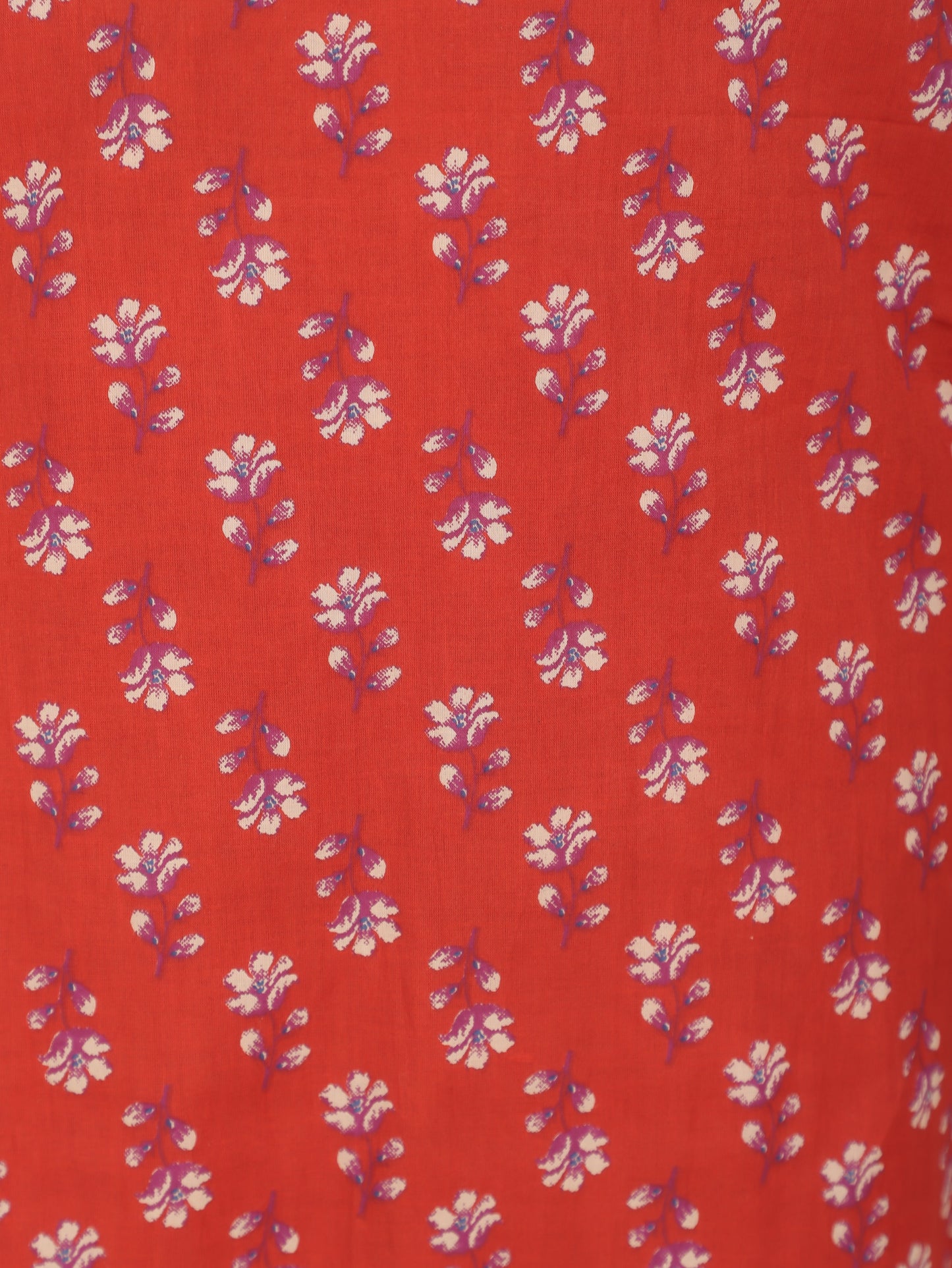 Soft Cotton Block Straight Red Kurta