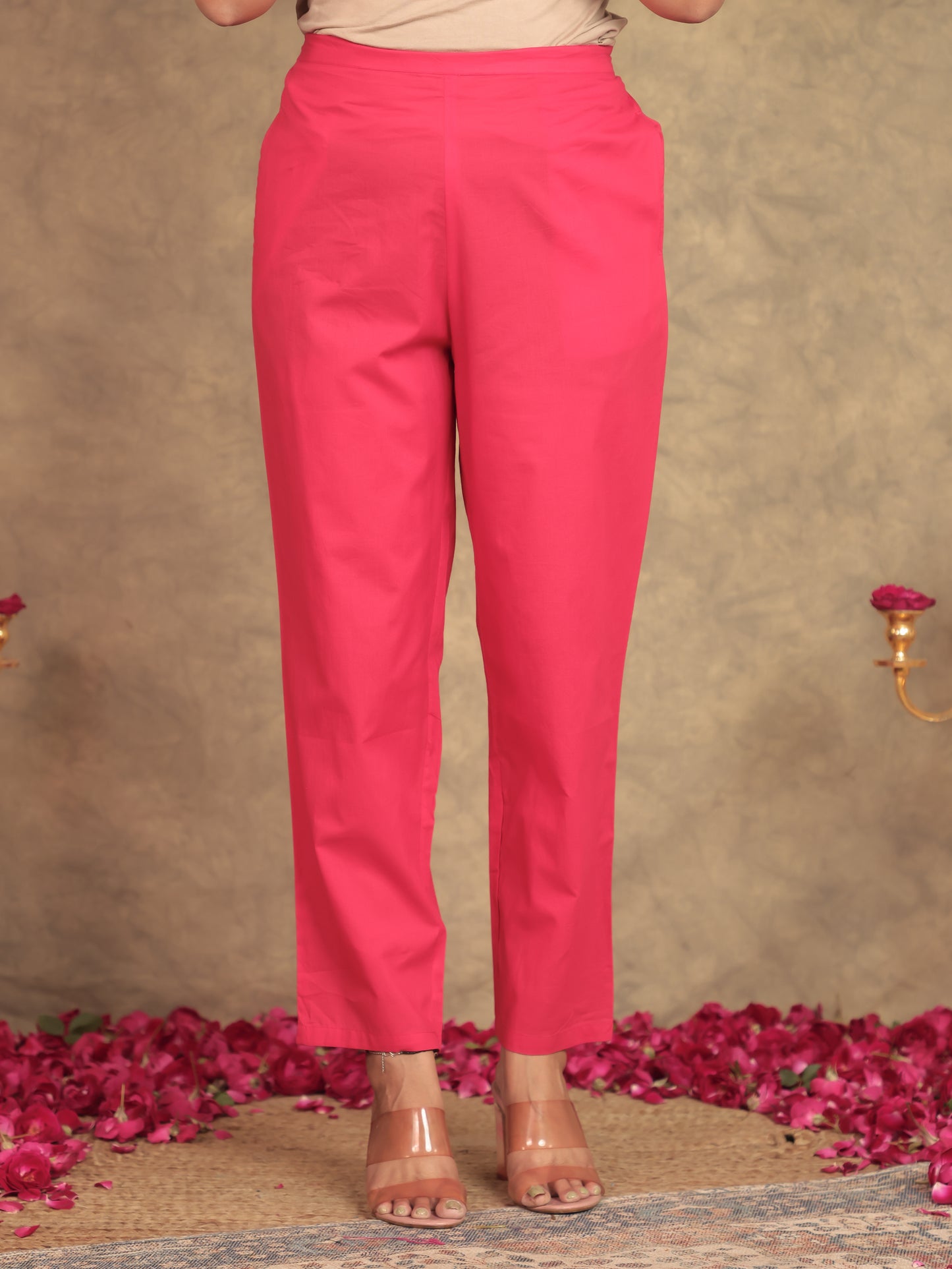 Viscose Floral Straight Red Kurta