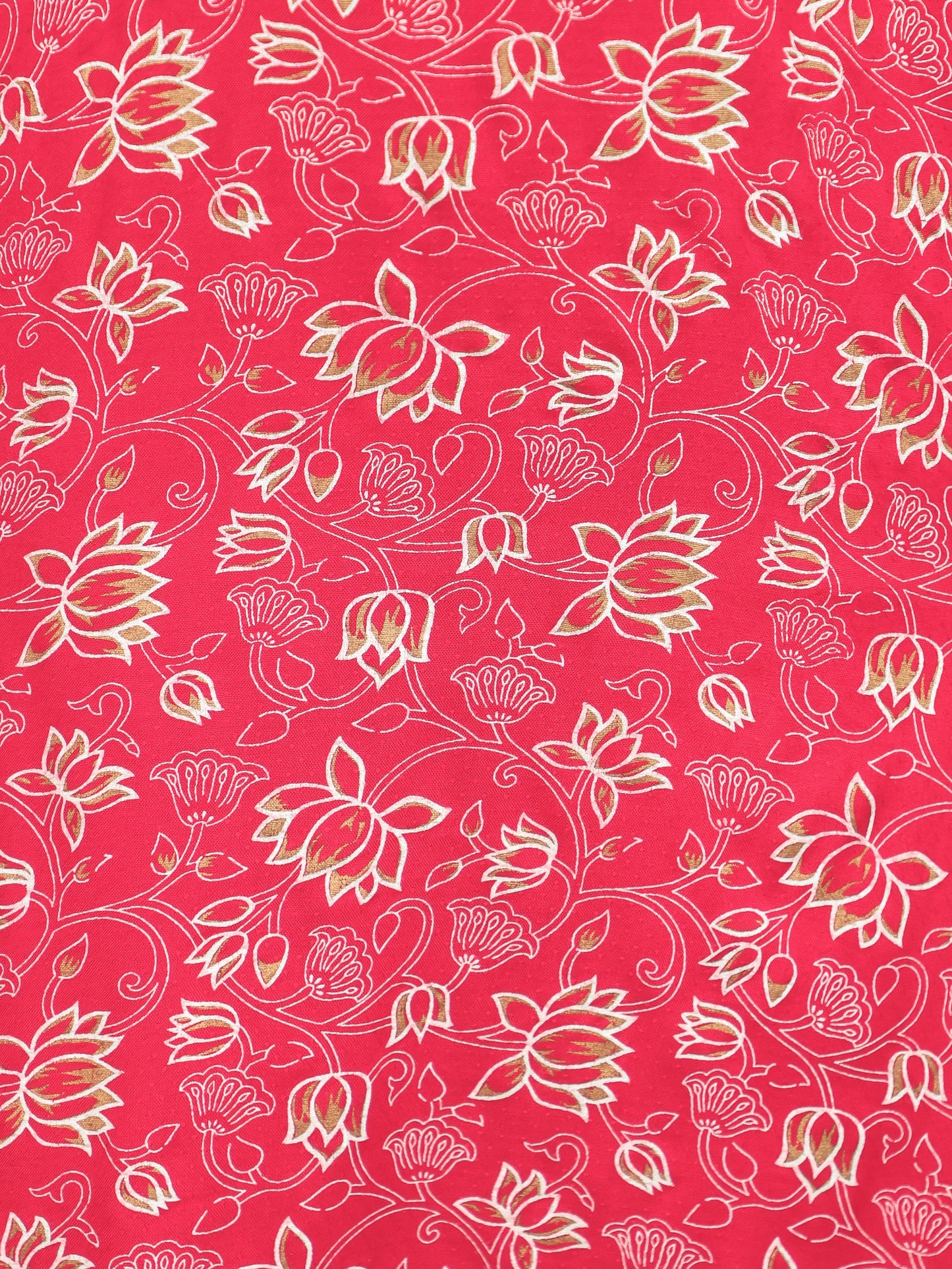 Viscose Floral Straight Red Kurta