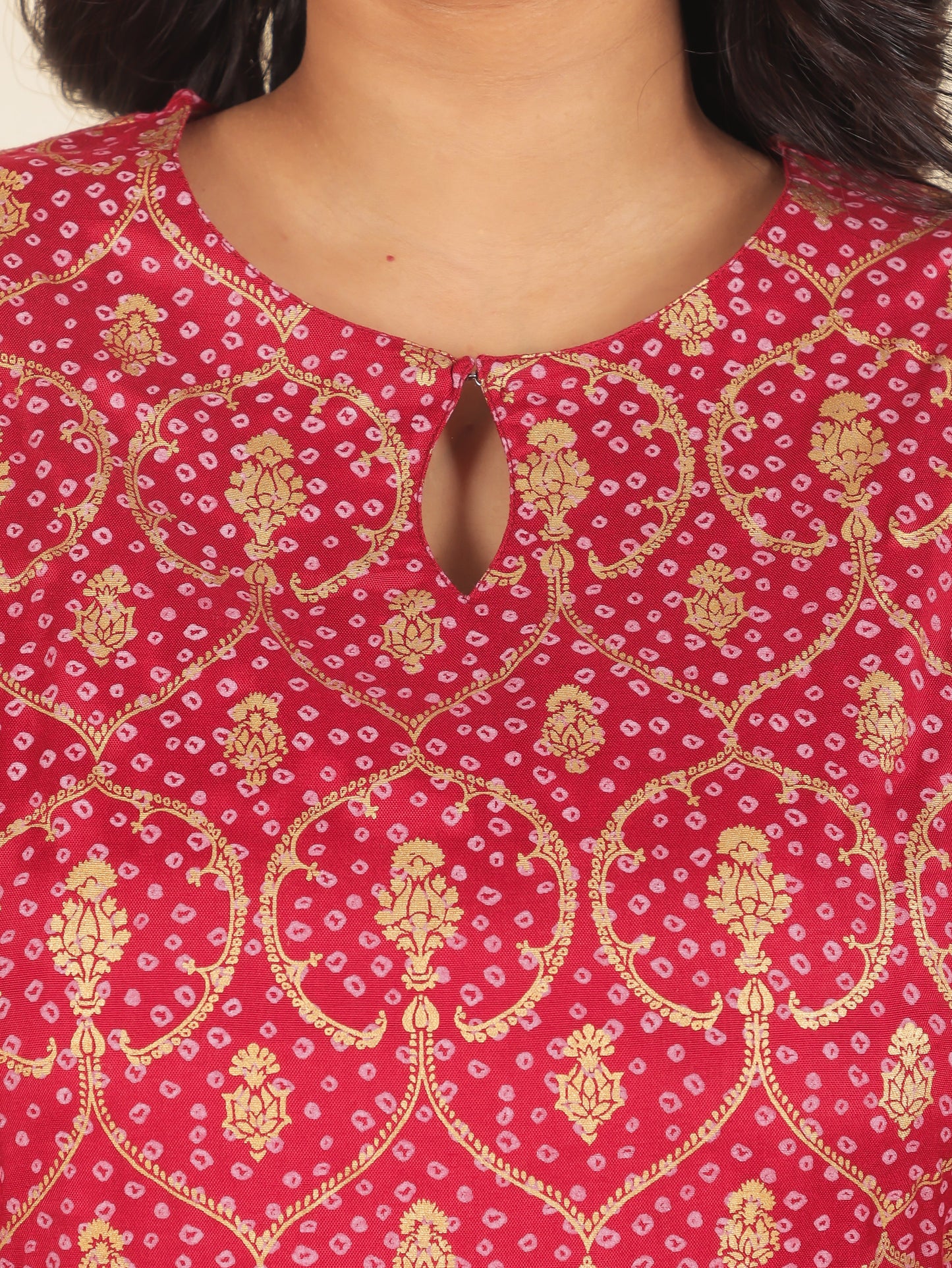 Satin Floral Kurta