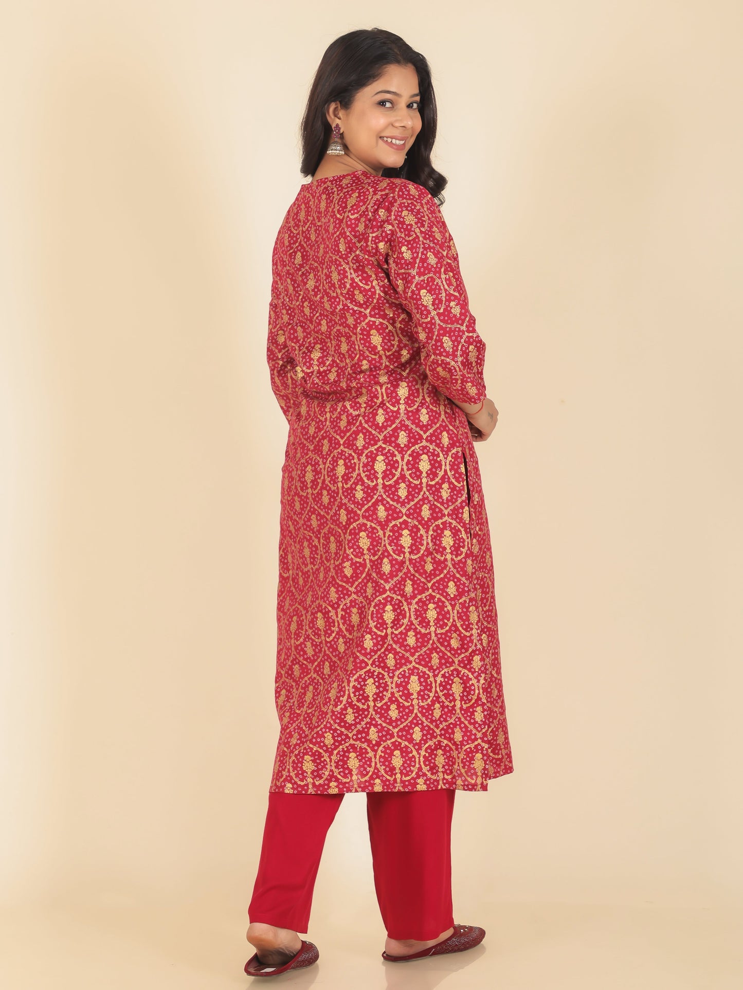 Satin Floral Kurta