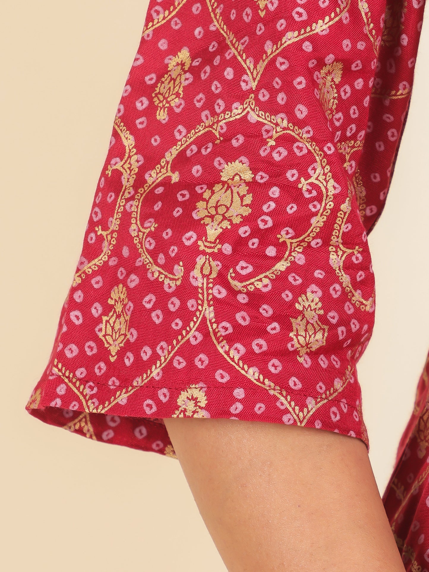 Satin Floral Kurta