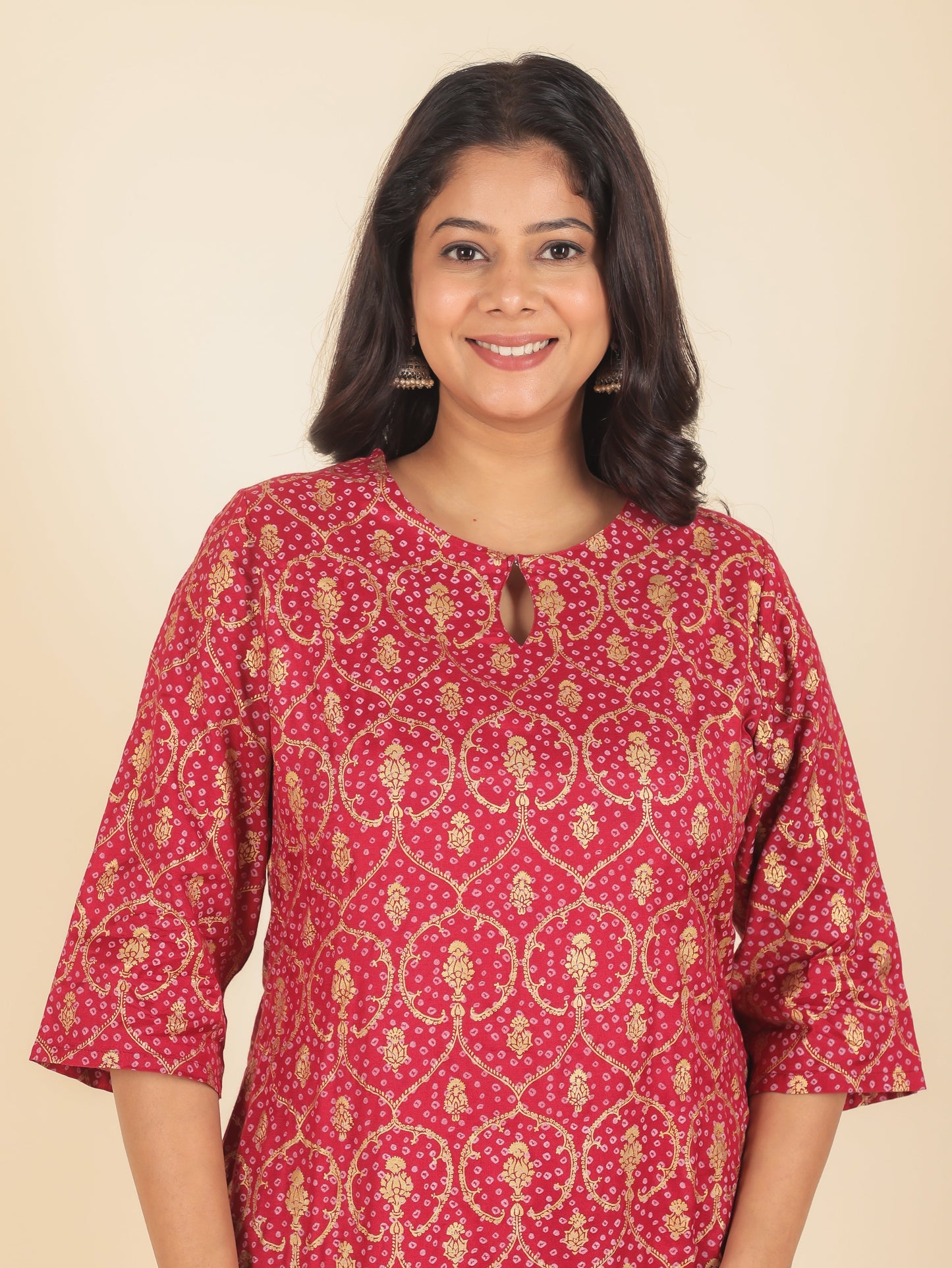 Satin Floral Kurta