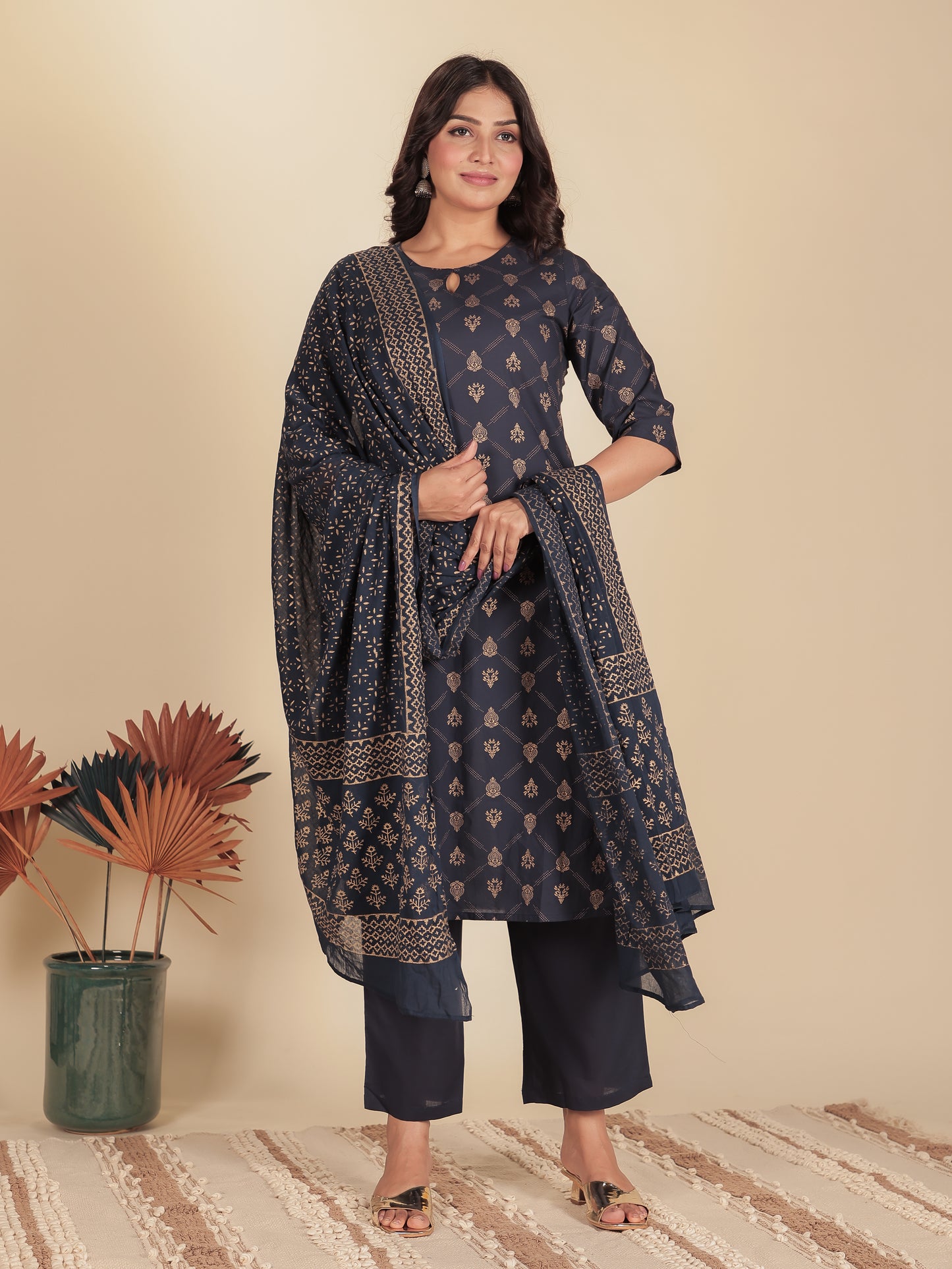 Soft Cotton Floral Kurta