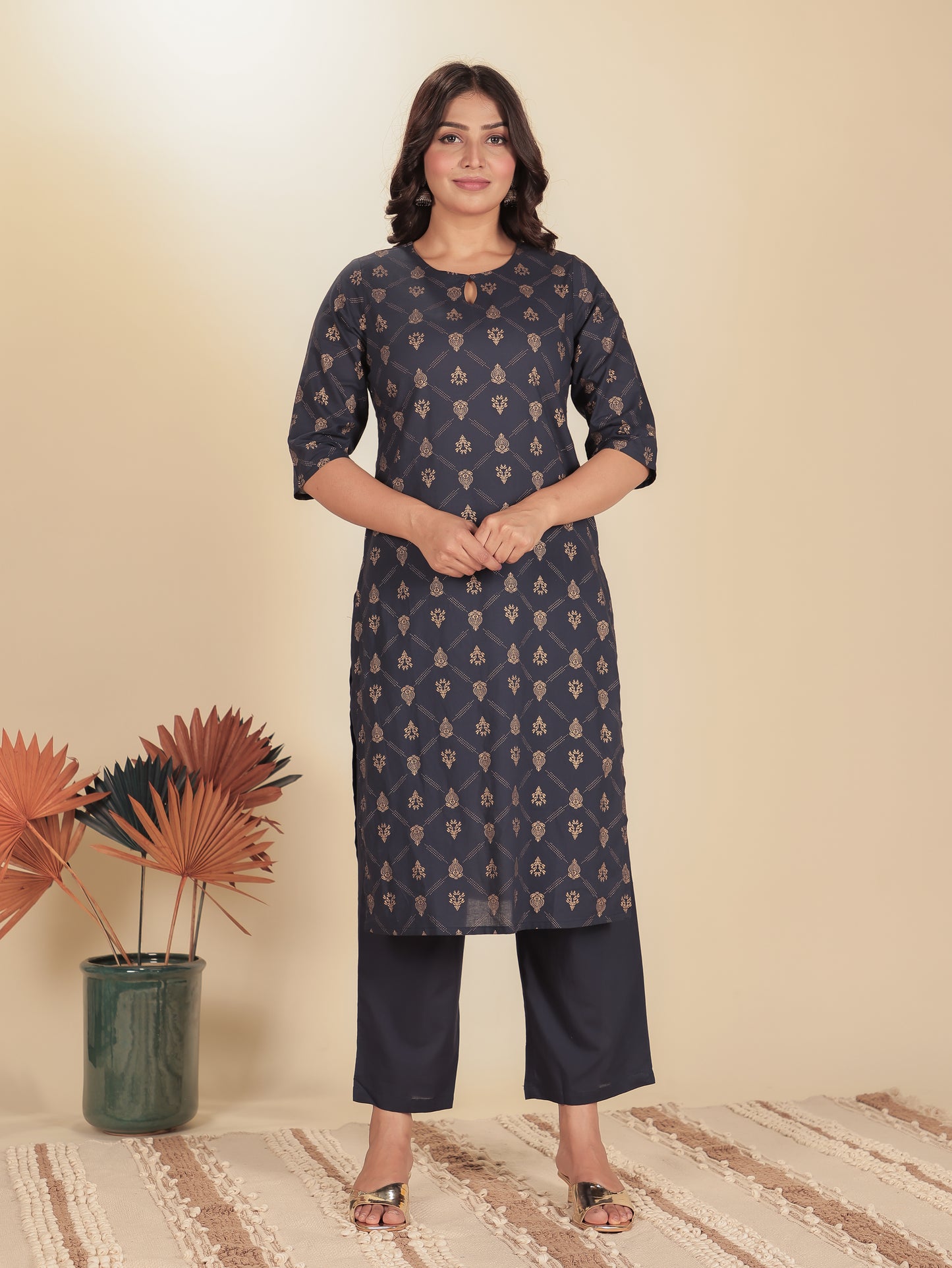 Soft Cotton Floral Kurta