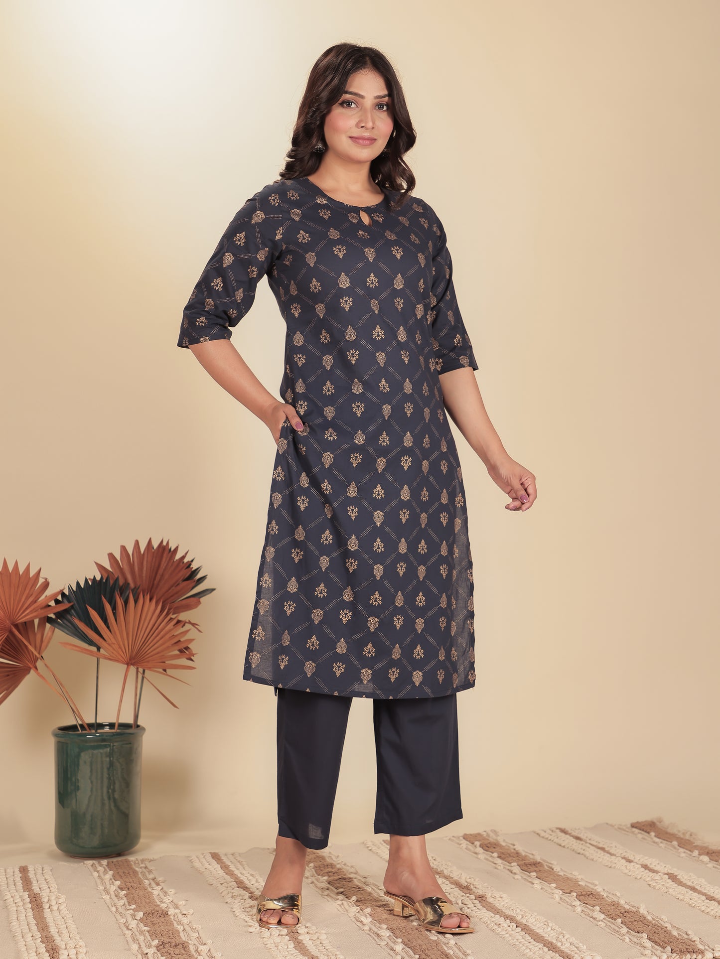 Soft Cotton Floral Kurta