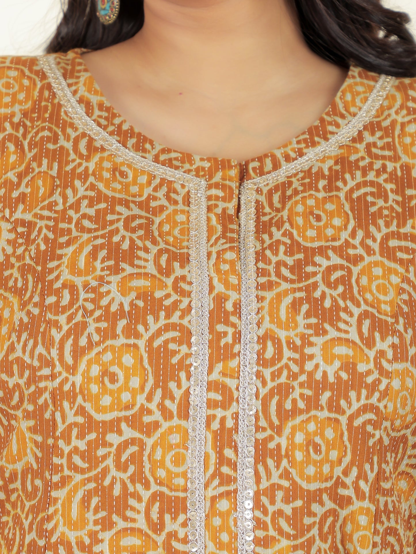 Kantha Cotton Floral Kurta