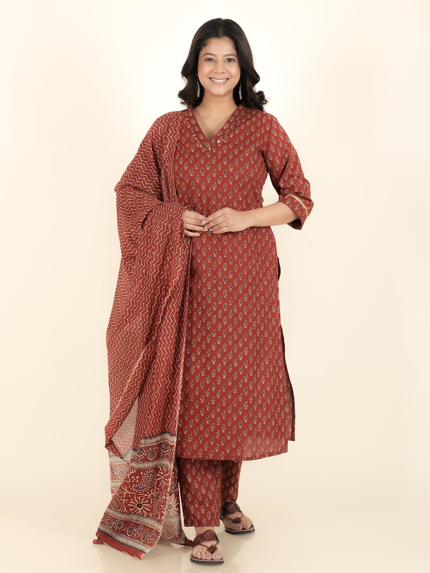 Soft Cotton Ajrakh Kurta