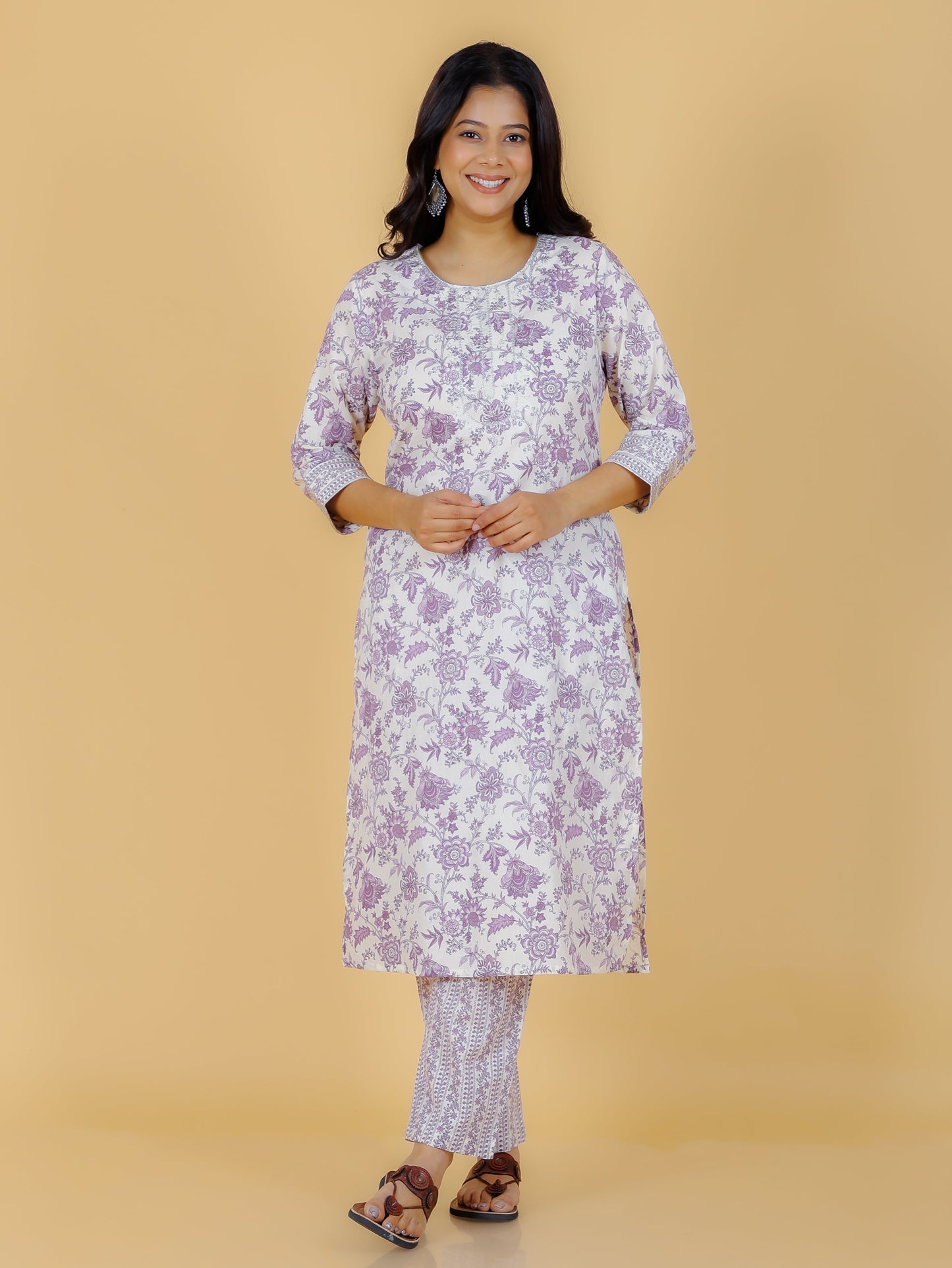 Soft Cotton Floral Kurta