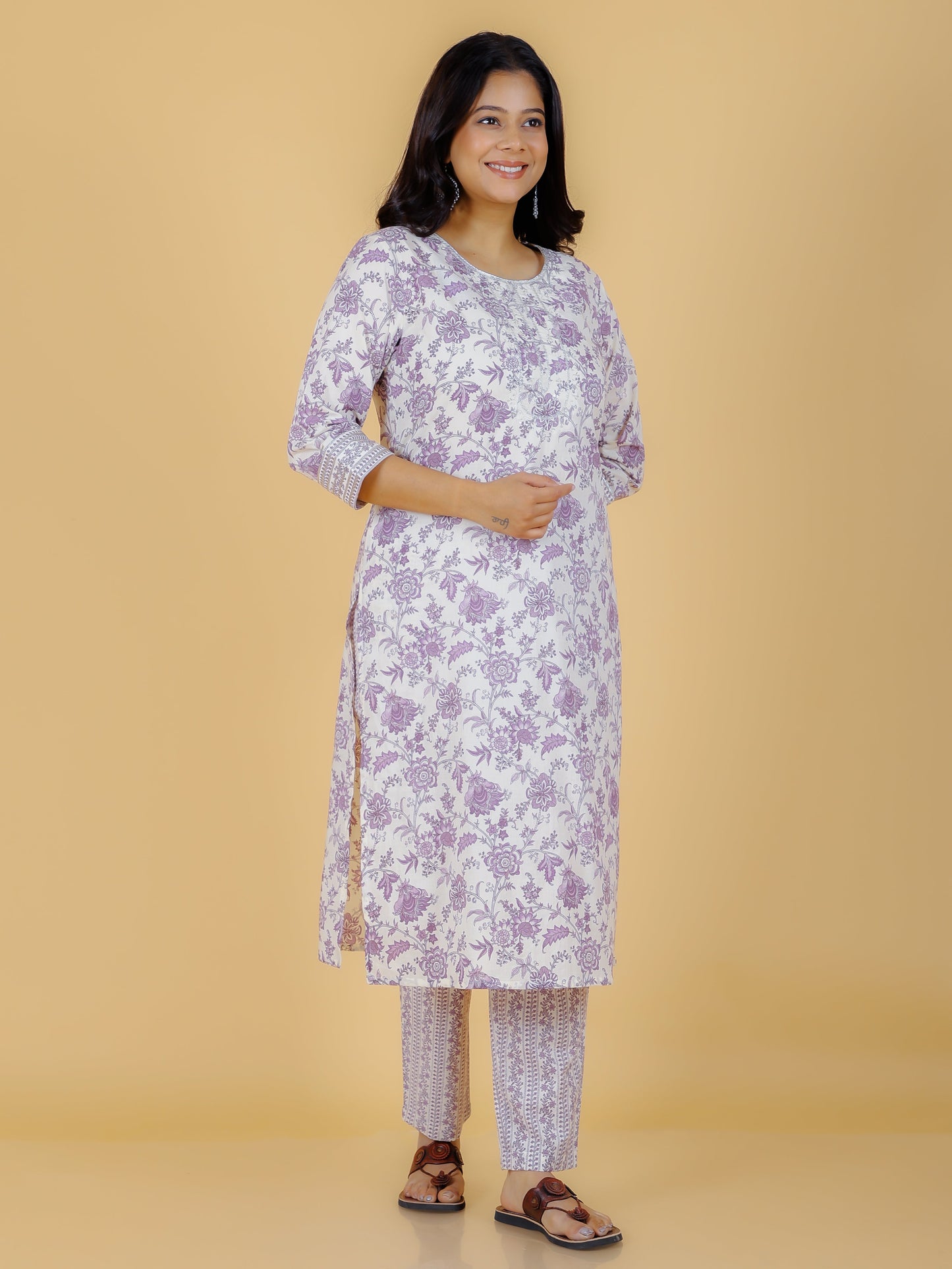 Soft Cotton Floral Kurta