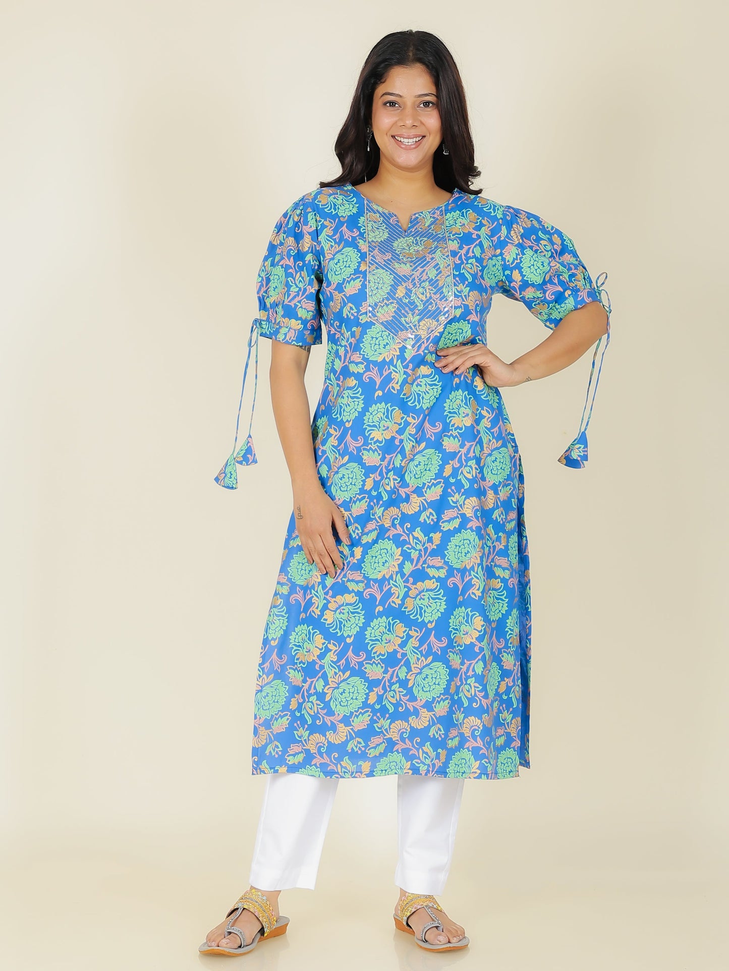 Rayon Floral Kurta