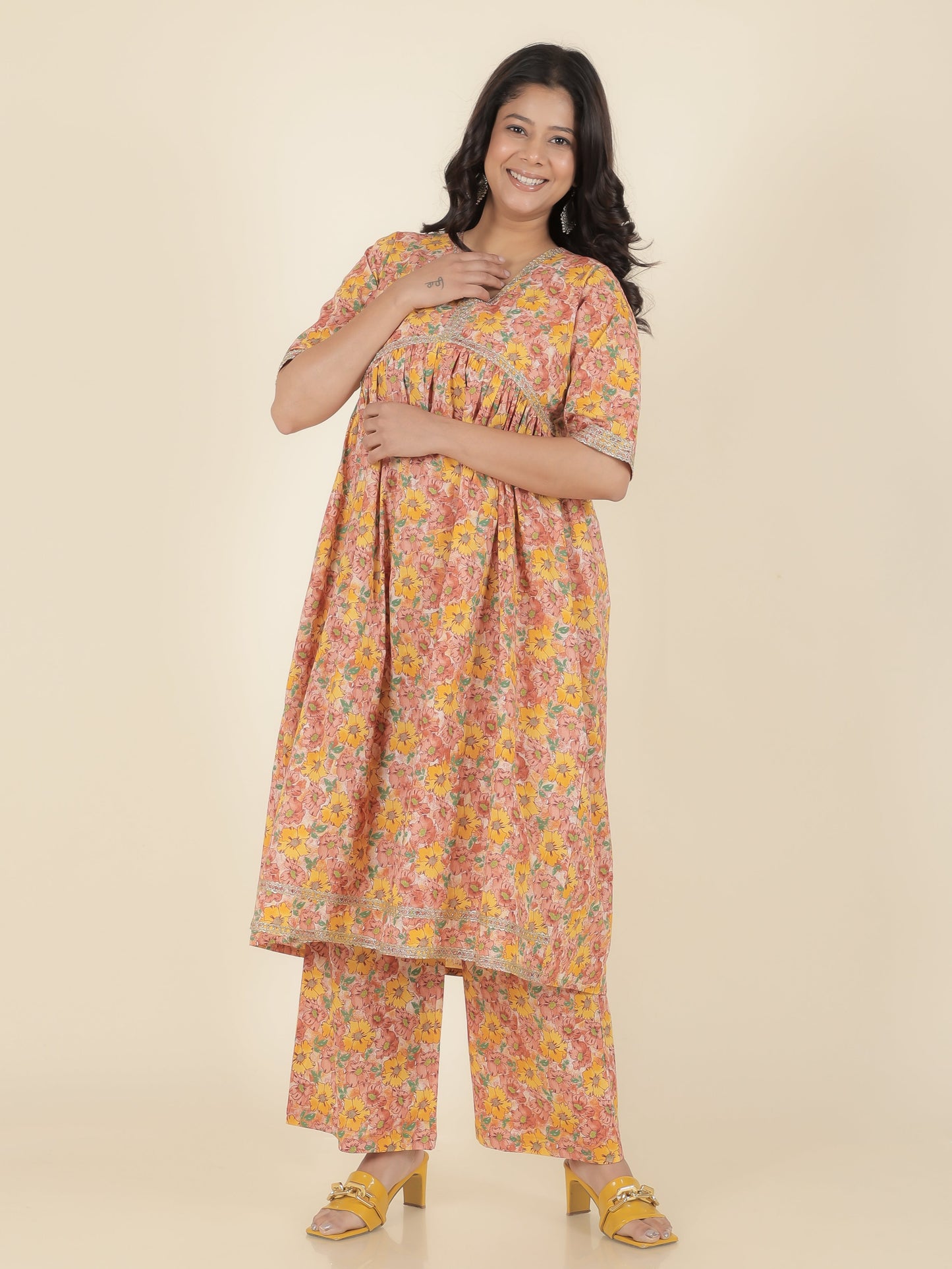 Soft Cotton Floral Kurta