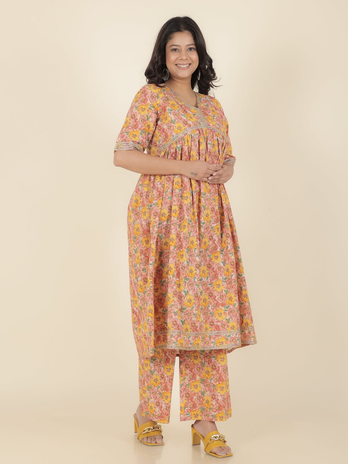 Soft Cotton Floral Kurta