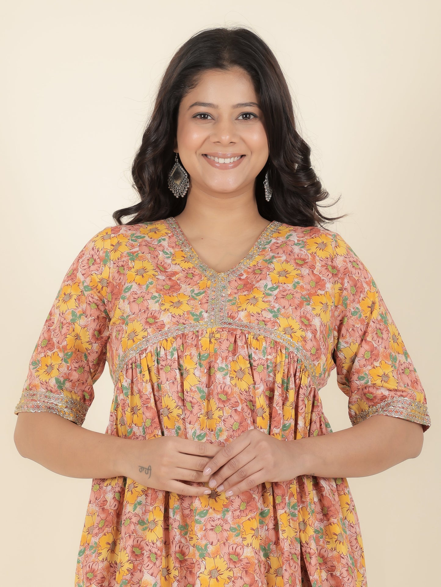 Soft Cotton Floral Kurta