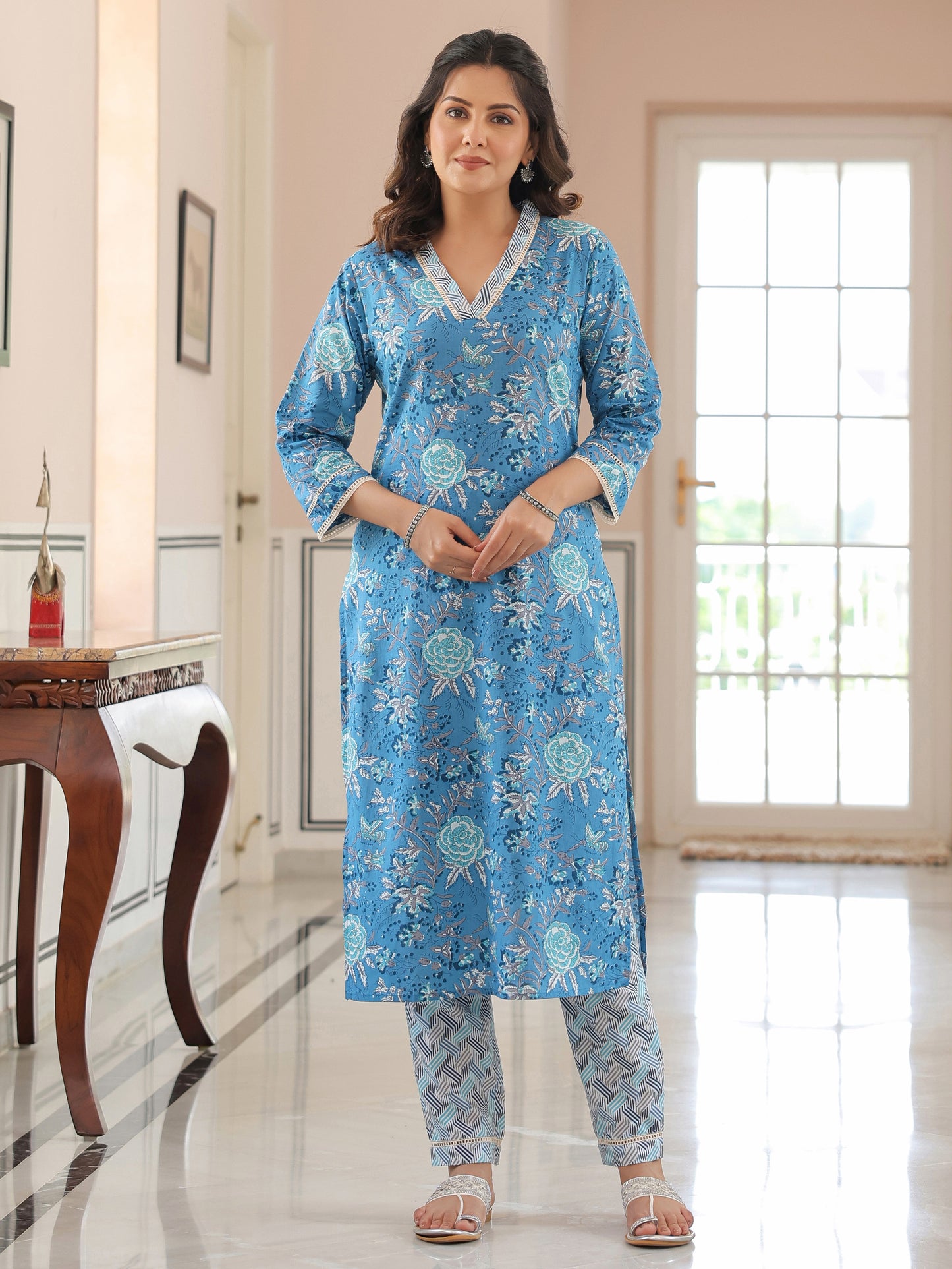 Soft Cotton Floral Kurta