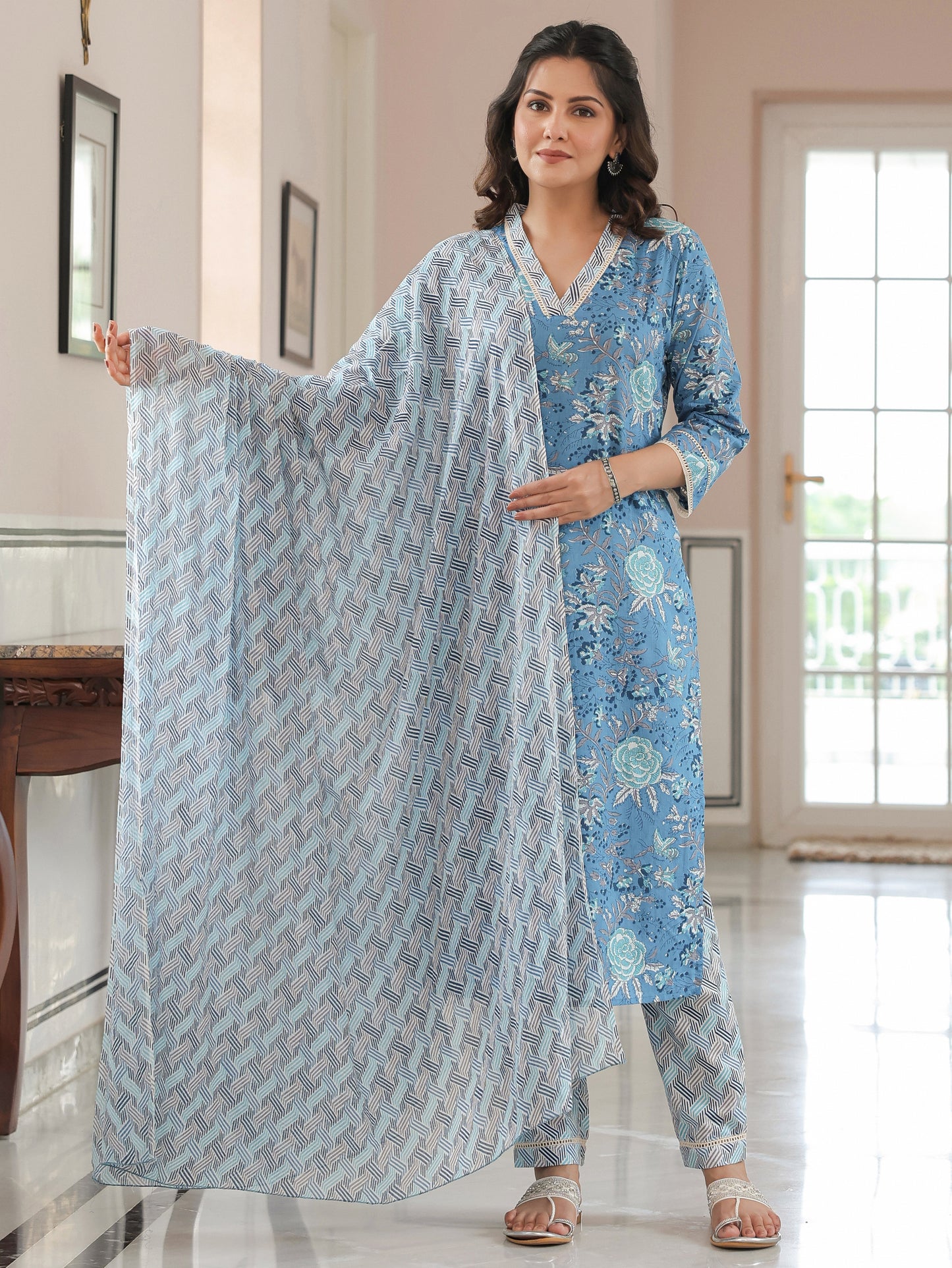 Soft Cotton Floral Kurta