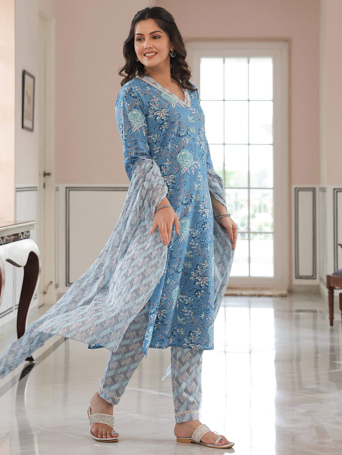 Soft Cotton Floral Kurta