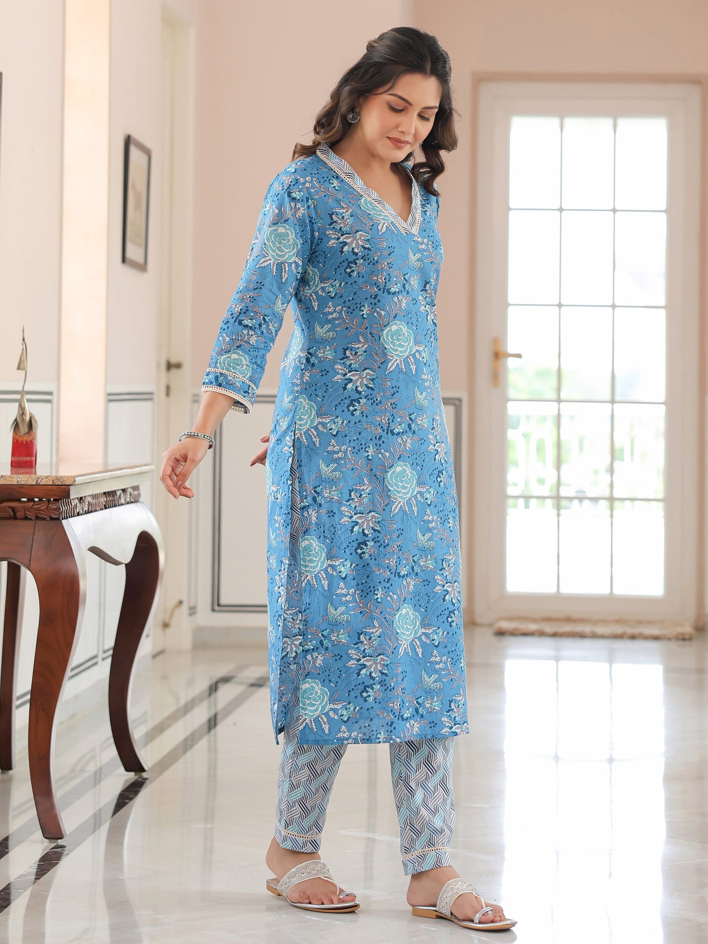 Soft Cotton Floral Kurta