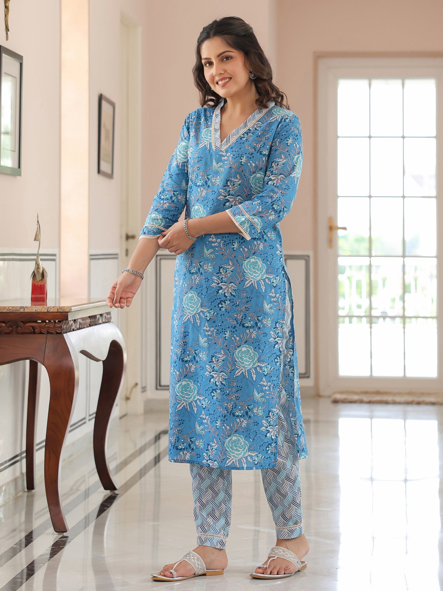 Soft Cotton Floral Kurta