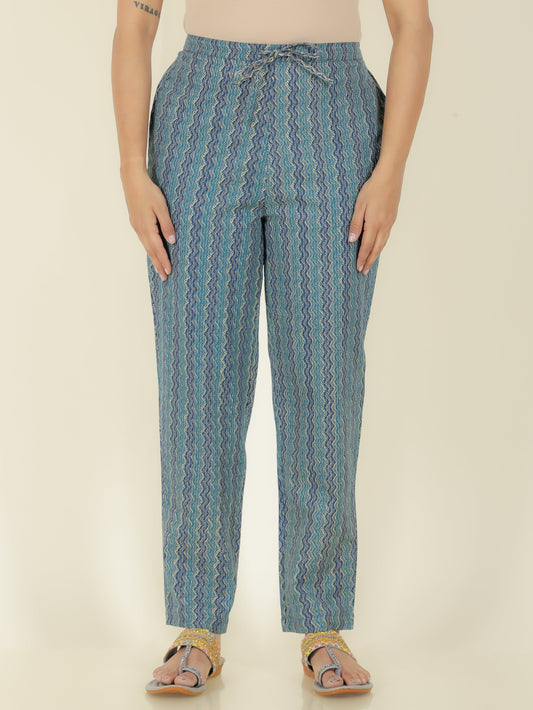 Kantha Cotton Chevron Pant