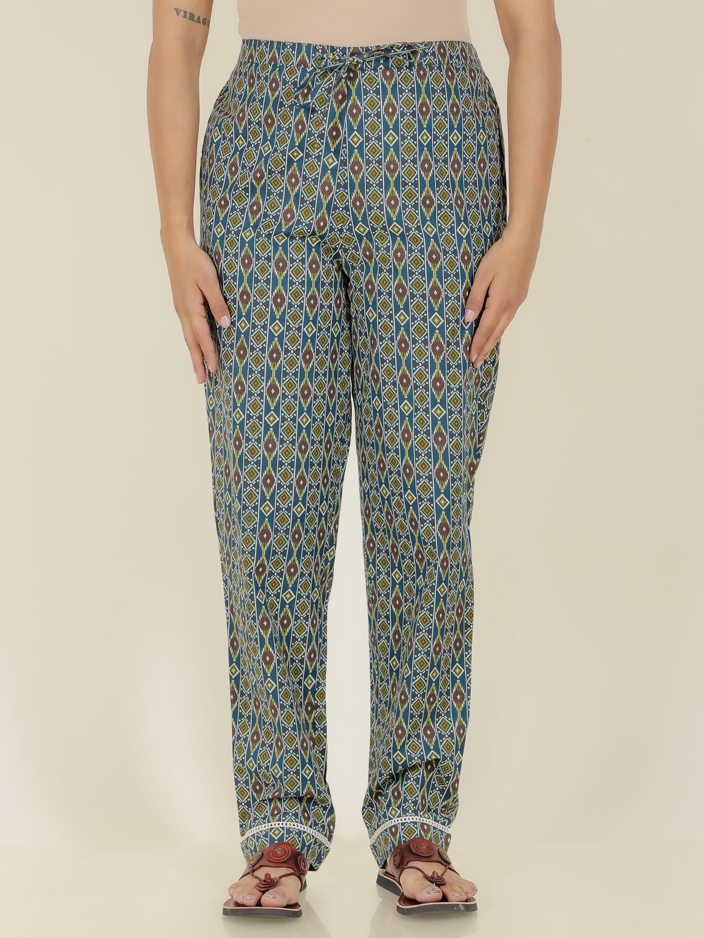 Soft Cotton Geometric Pant