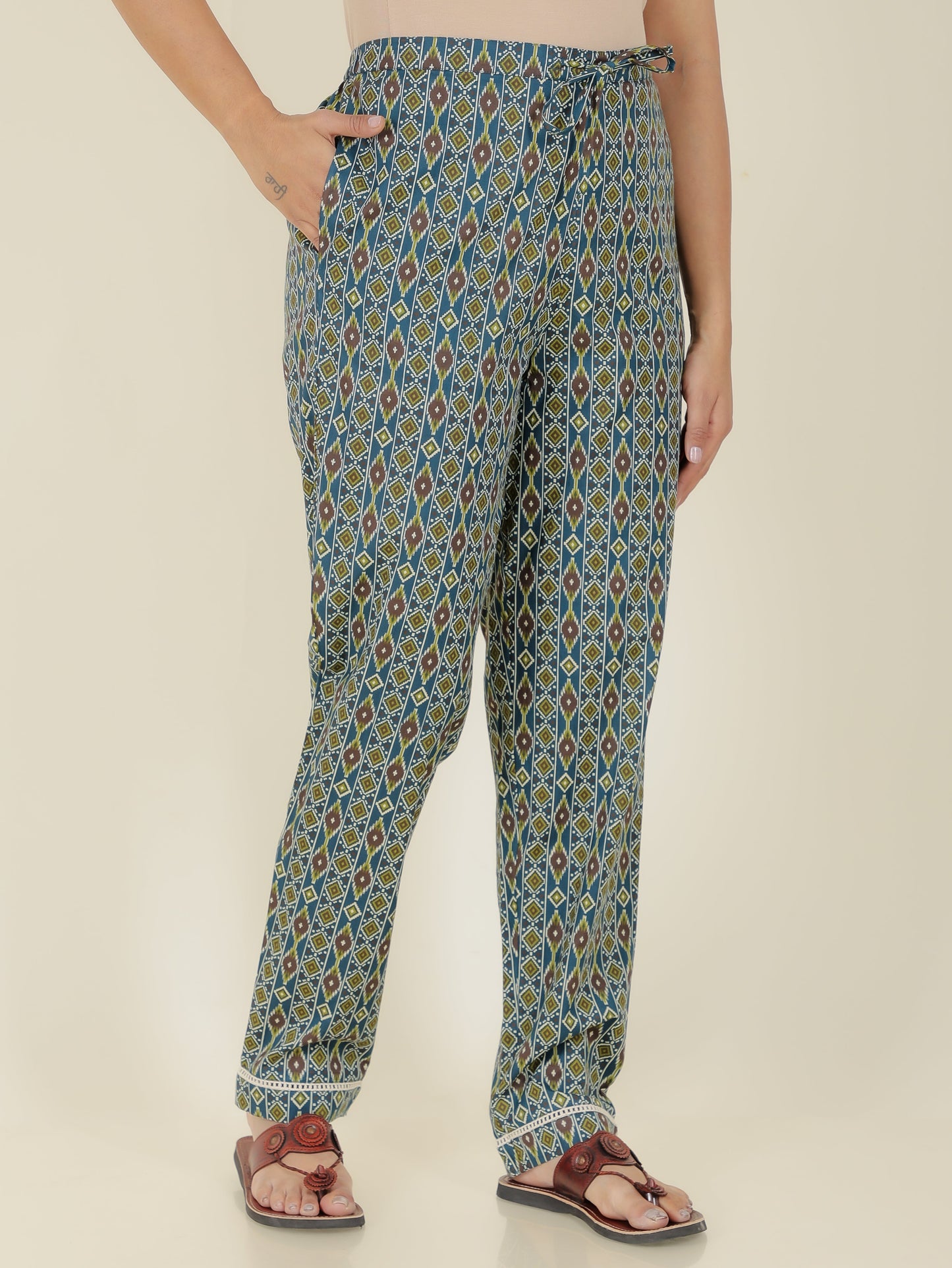 Soft Cotton Geometric Pant