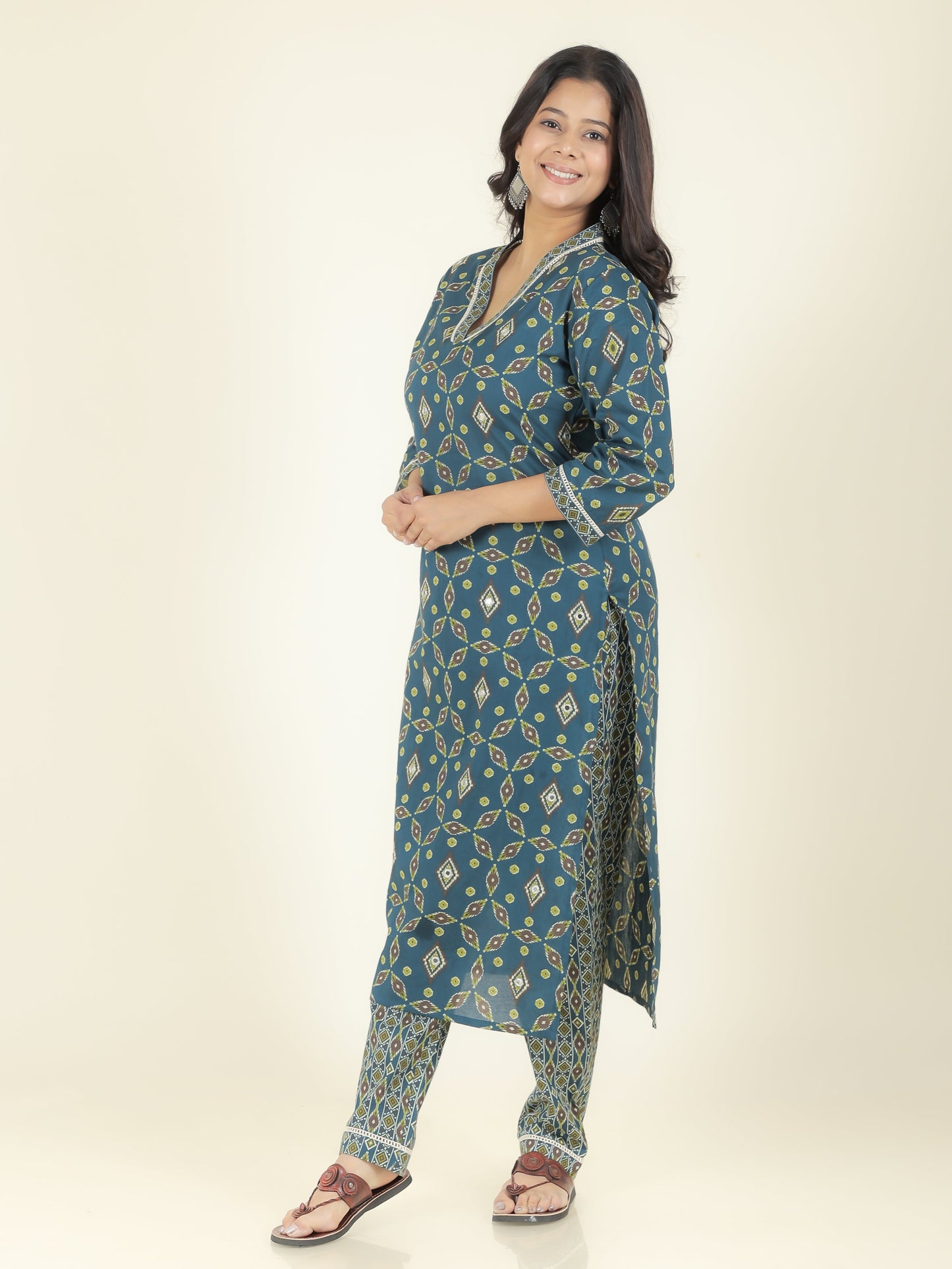 Soft Cotton Geometric Kurta