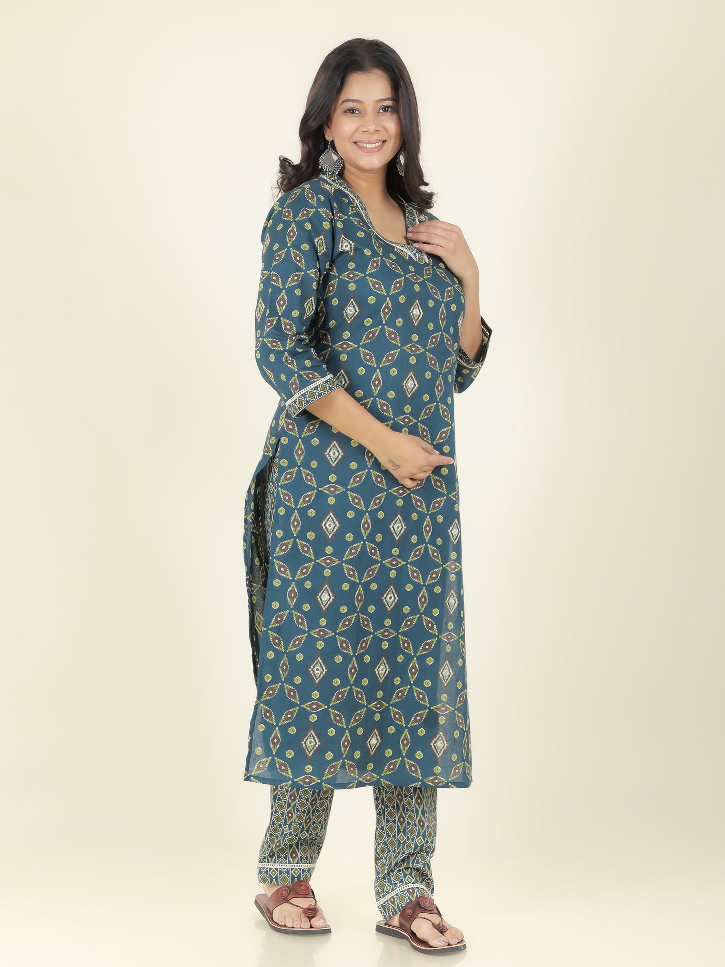 Soft Cotton Geometric Kurta