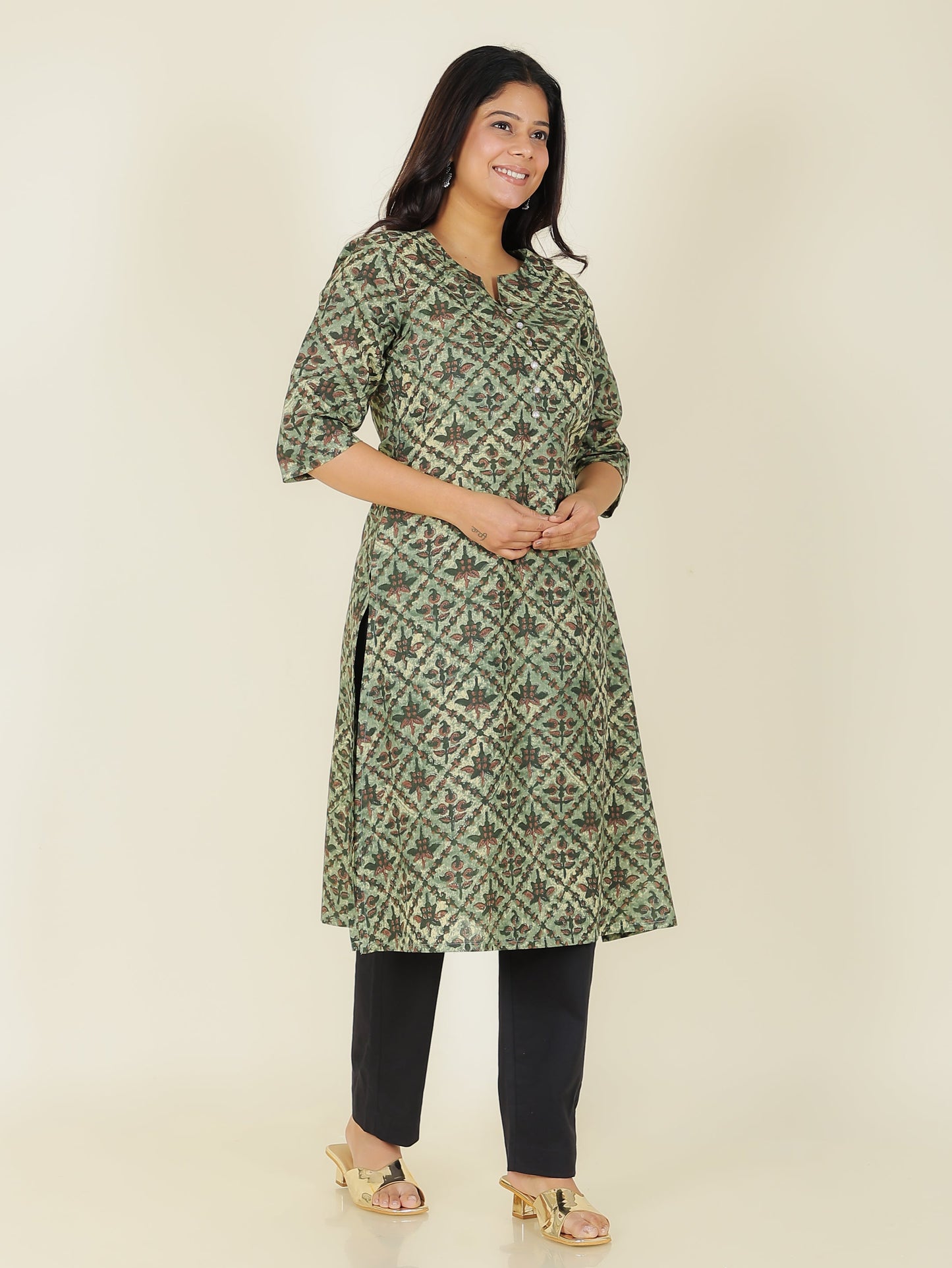 Soft Cotton Floral Kurta