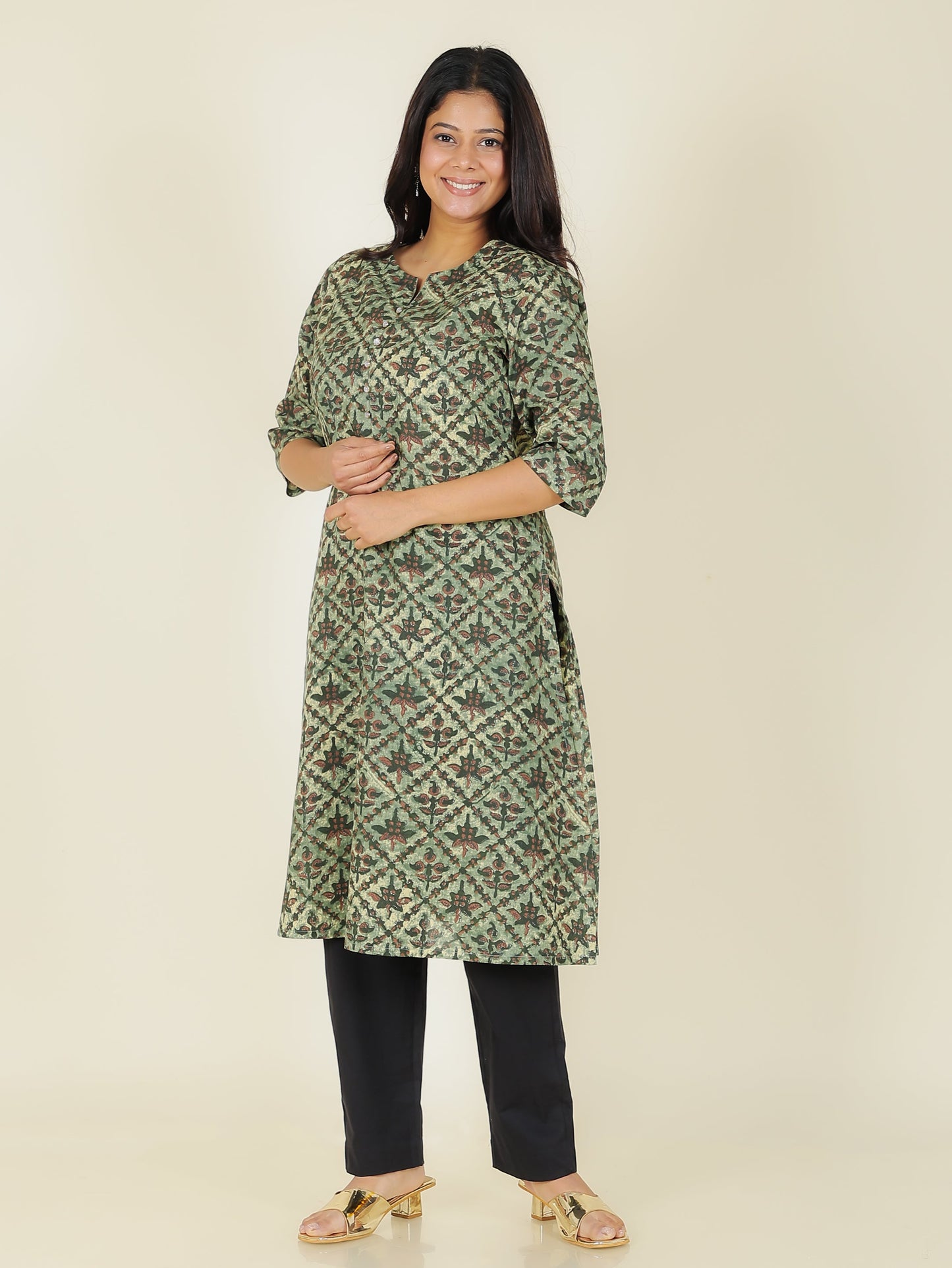 Soft Cotton Floral Kurta